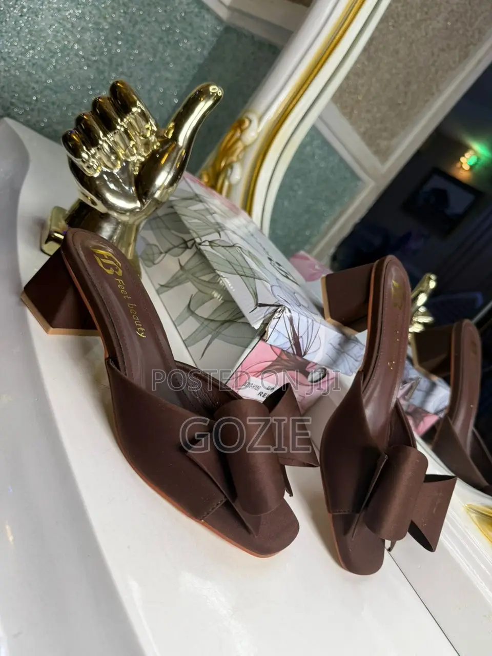 Luxury Plus Size Block Heel Slippers