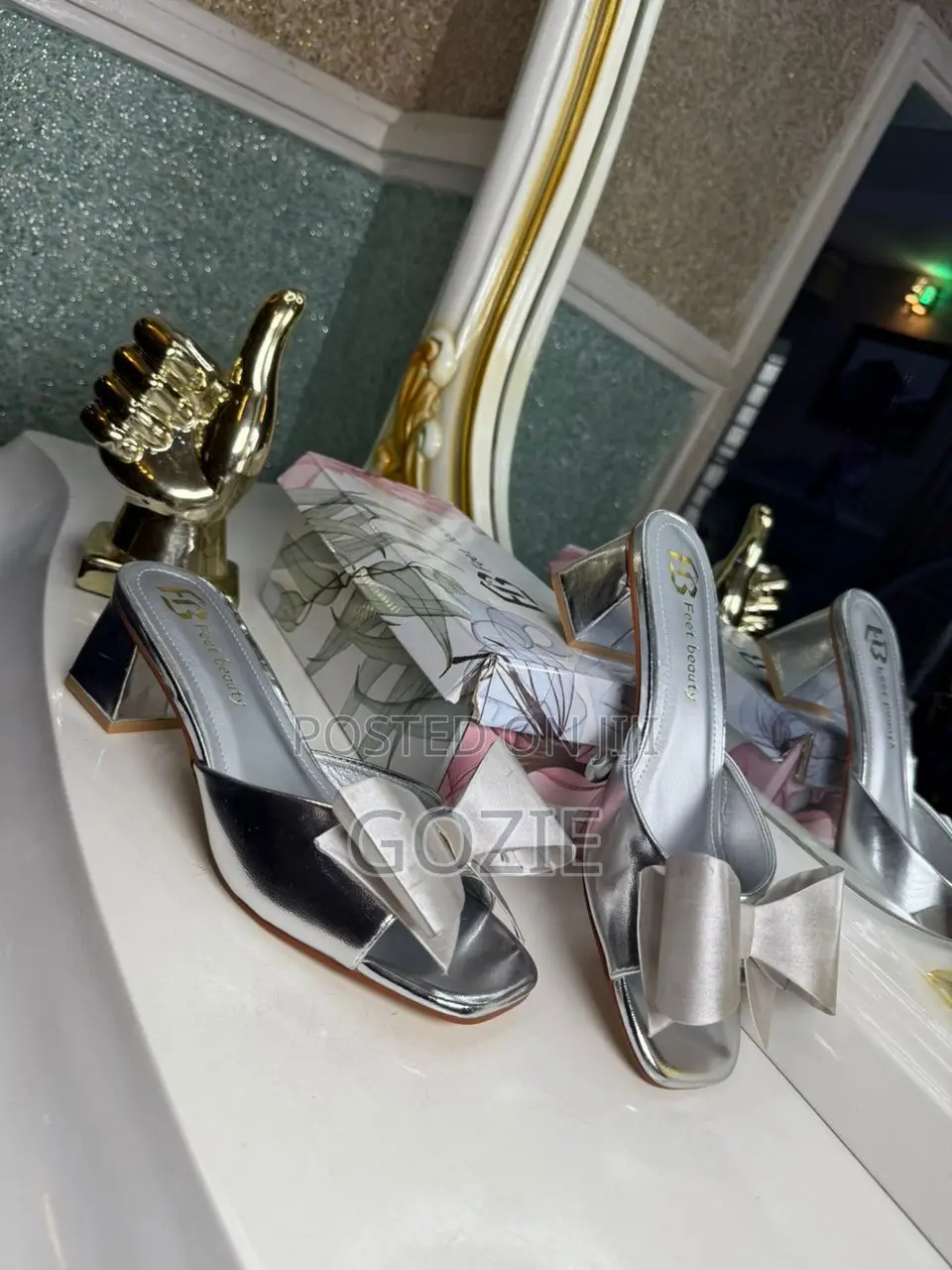 Luxury Plus Size Block Heel Slippers