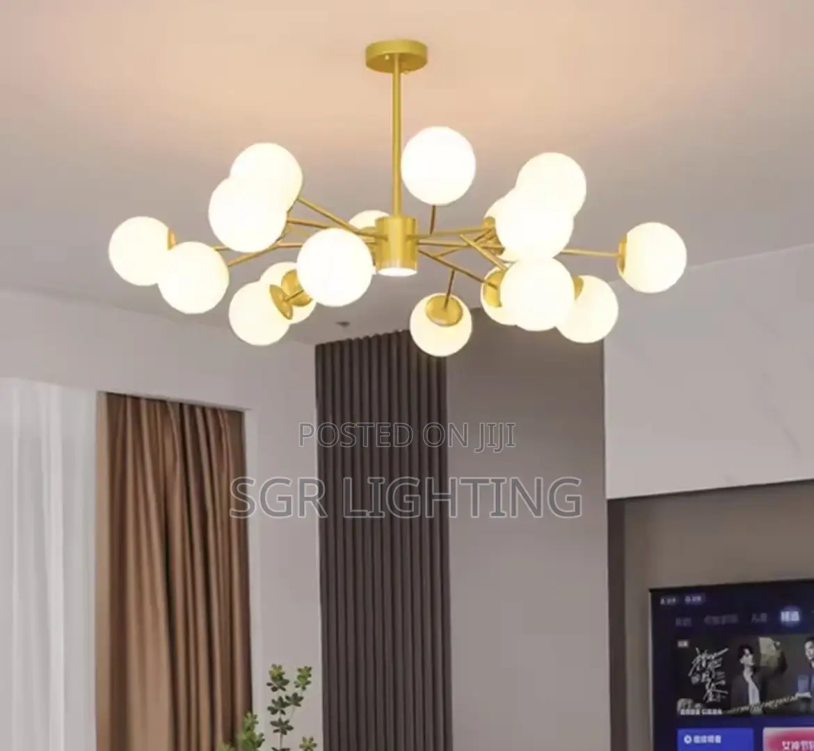 Luxury High-End Gold Black Led Chandelier