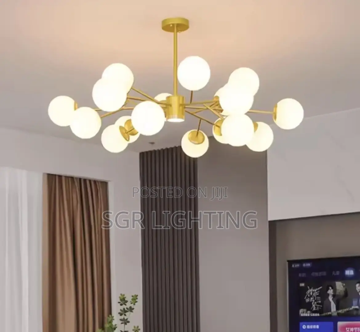 Luxury High-End Gold Black Led Chandelier