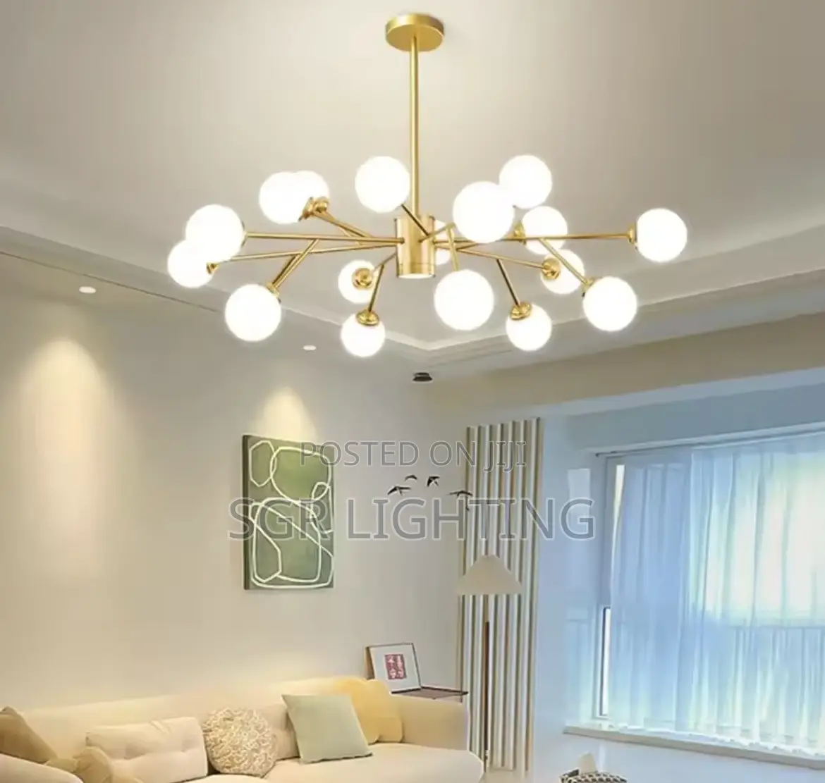 Luxury High-End Gold Black Led Chandelier