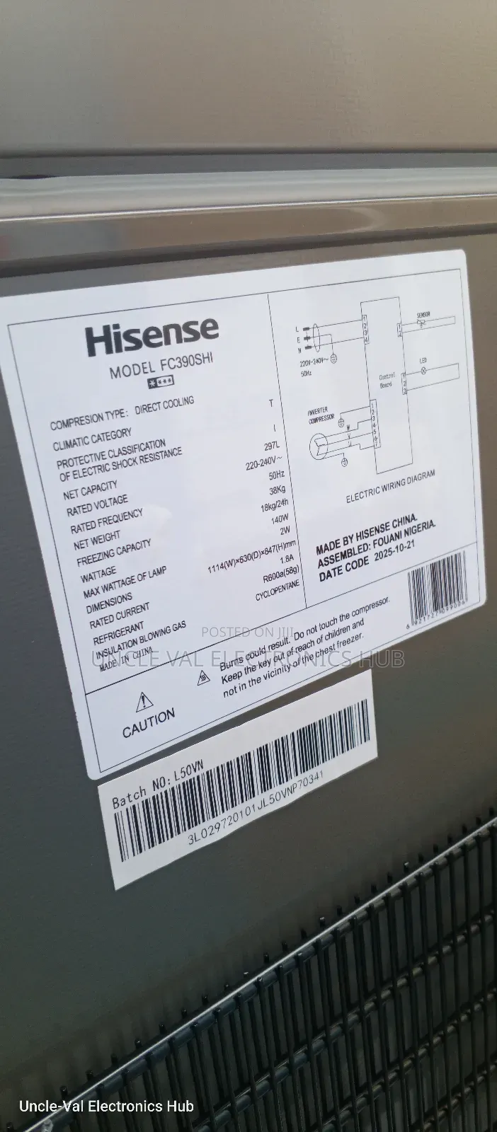 Hisense Inverter Chest Freezer (Fc390shi)