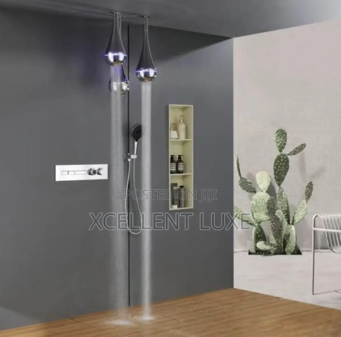 Ceiling-mount Rainfall Conceal Shower System With 3 Shower Heads