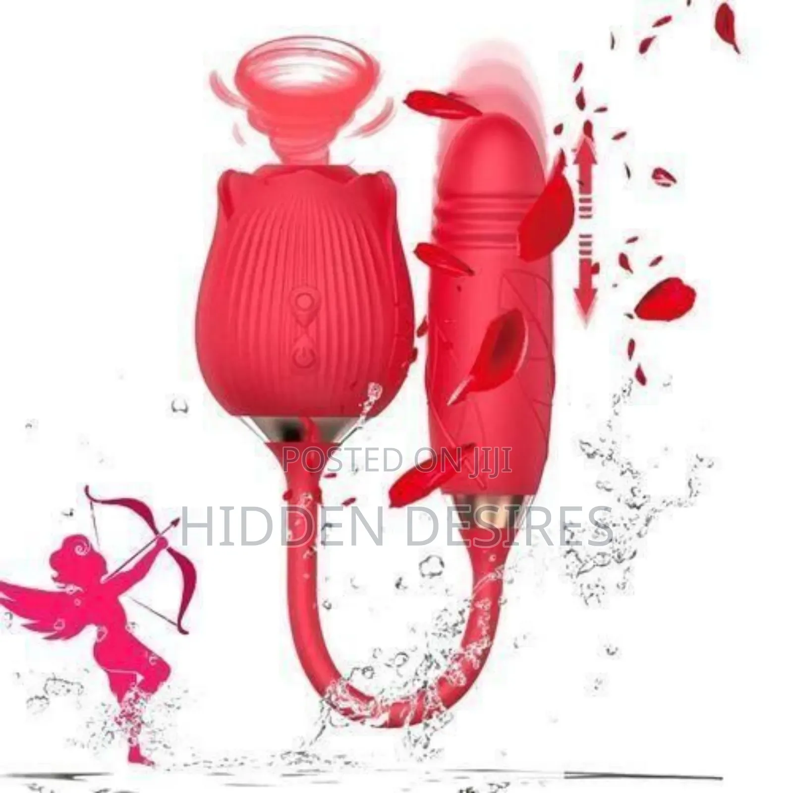 2-in-1 Thrusting Rose Vibrator for Women (Rechargeable)
