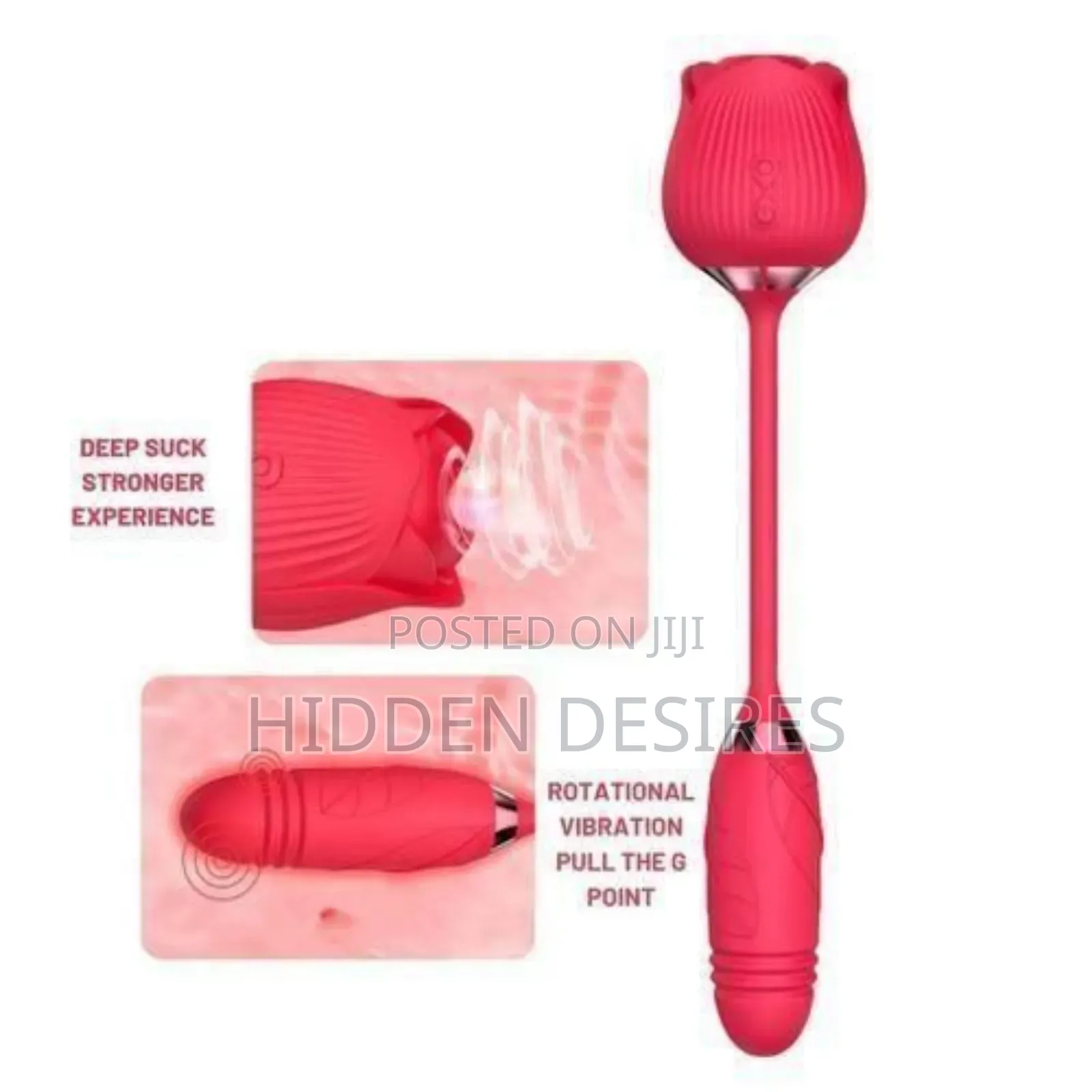2-in-1 Thrusting Rose Vibrator for Women (Rechargeable)