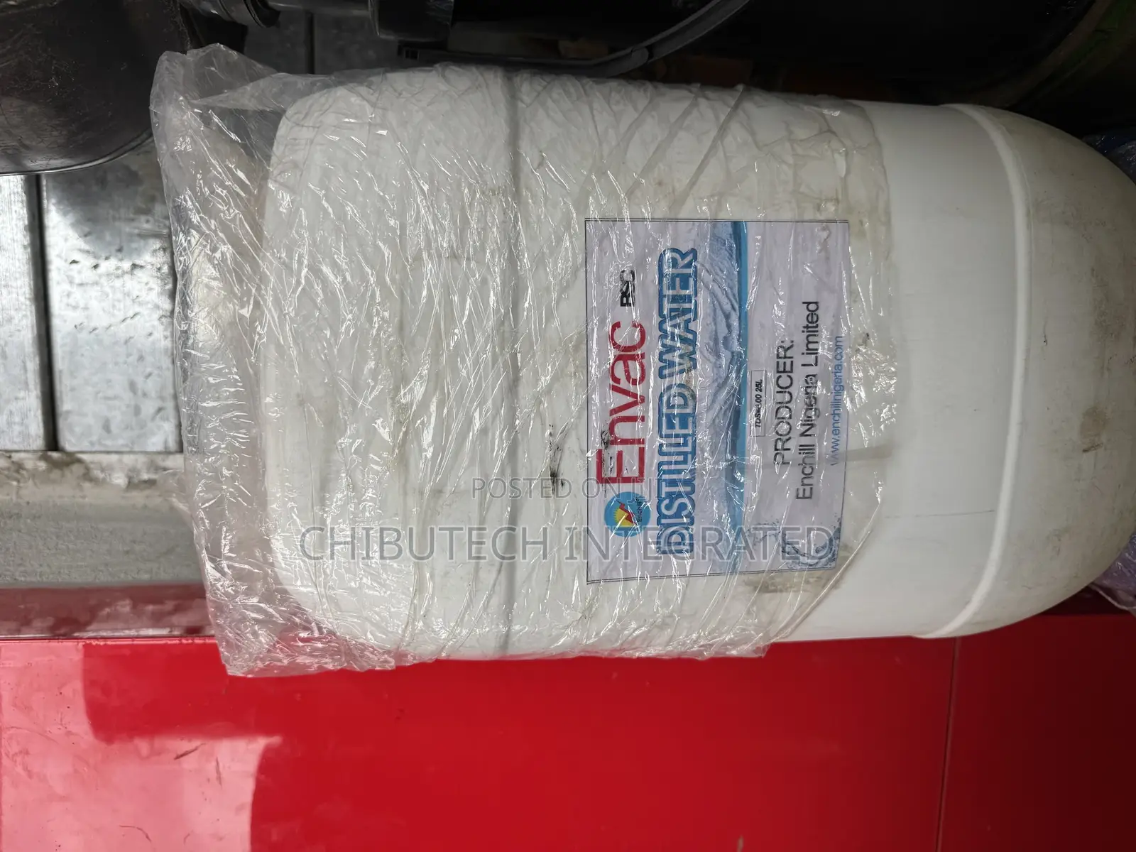 25-Liter Container of Envac Distilled Water