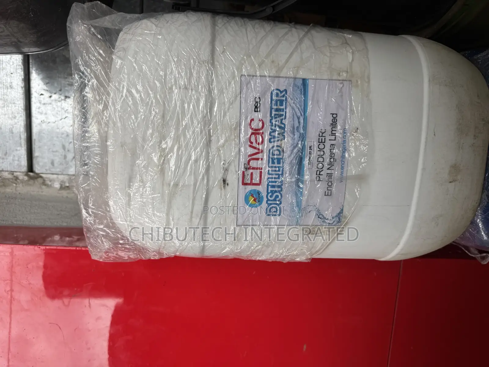 25-Liter Container of Envac Distilled Water
