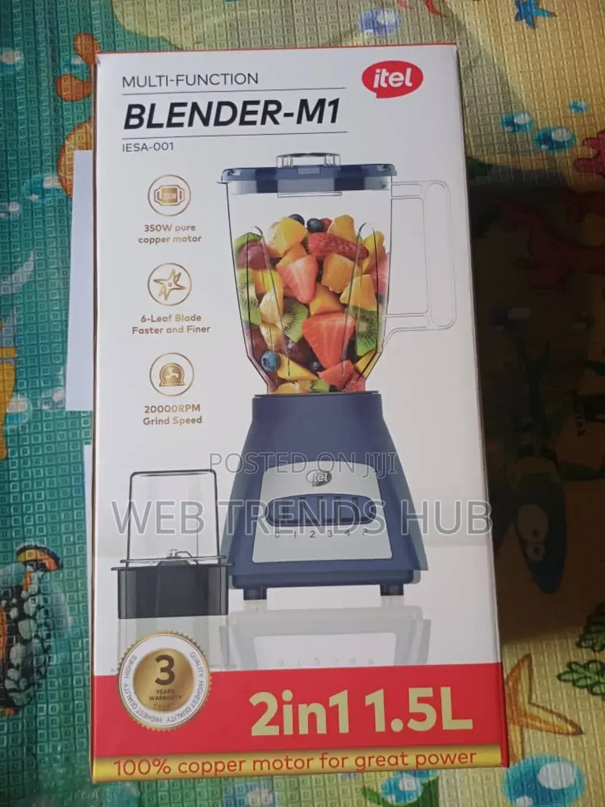 Itel M1 1.5l 2in1 Electric Blender Grinder - Brand New