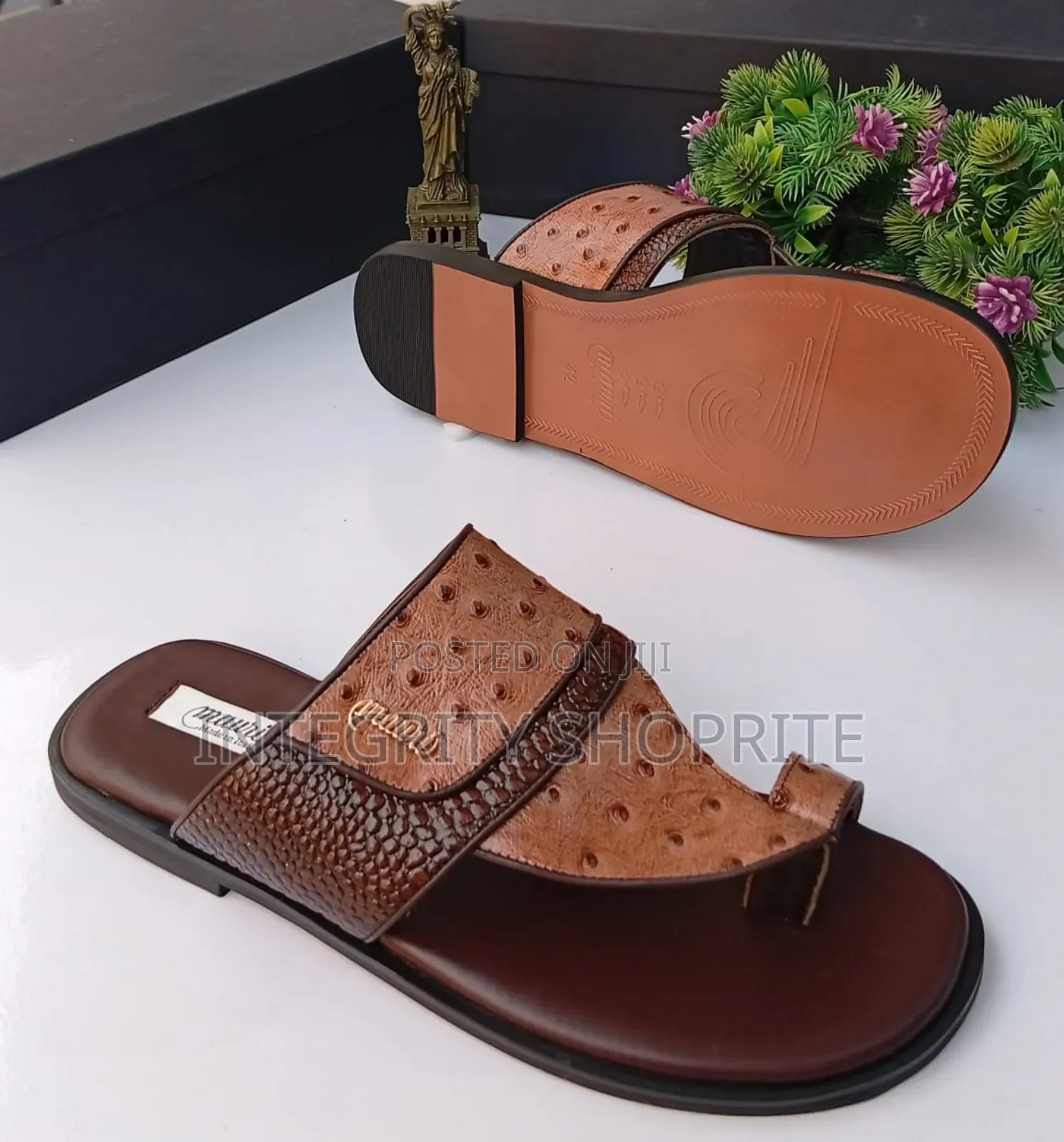 Brown Leather Mauri Slippers