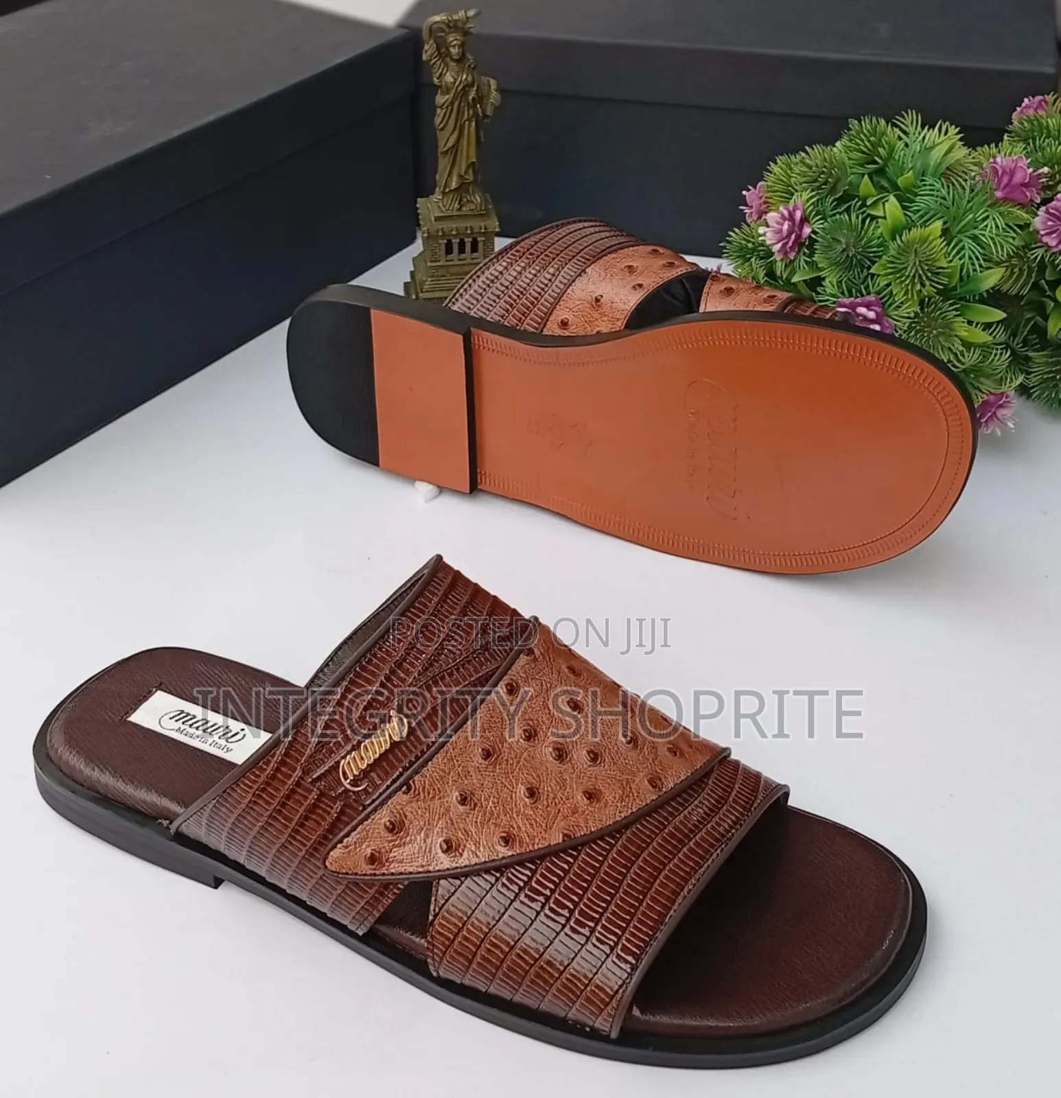 Brown Leather Mauri Slippers