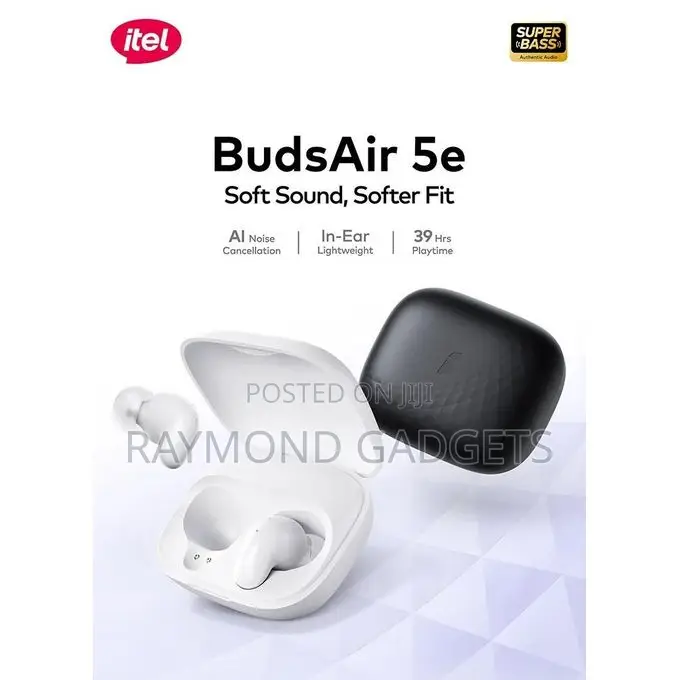 Itel Budsair 5e Wireless Earbuds – 39h Battery, Deep Bass, Ip54