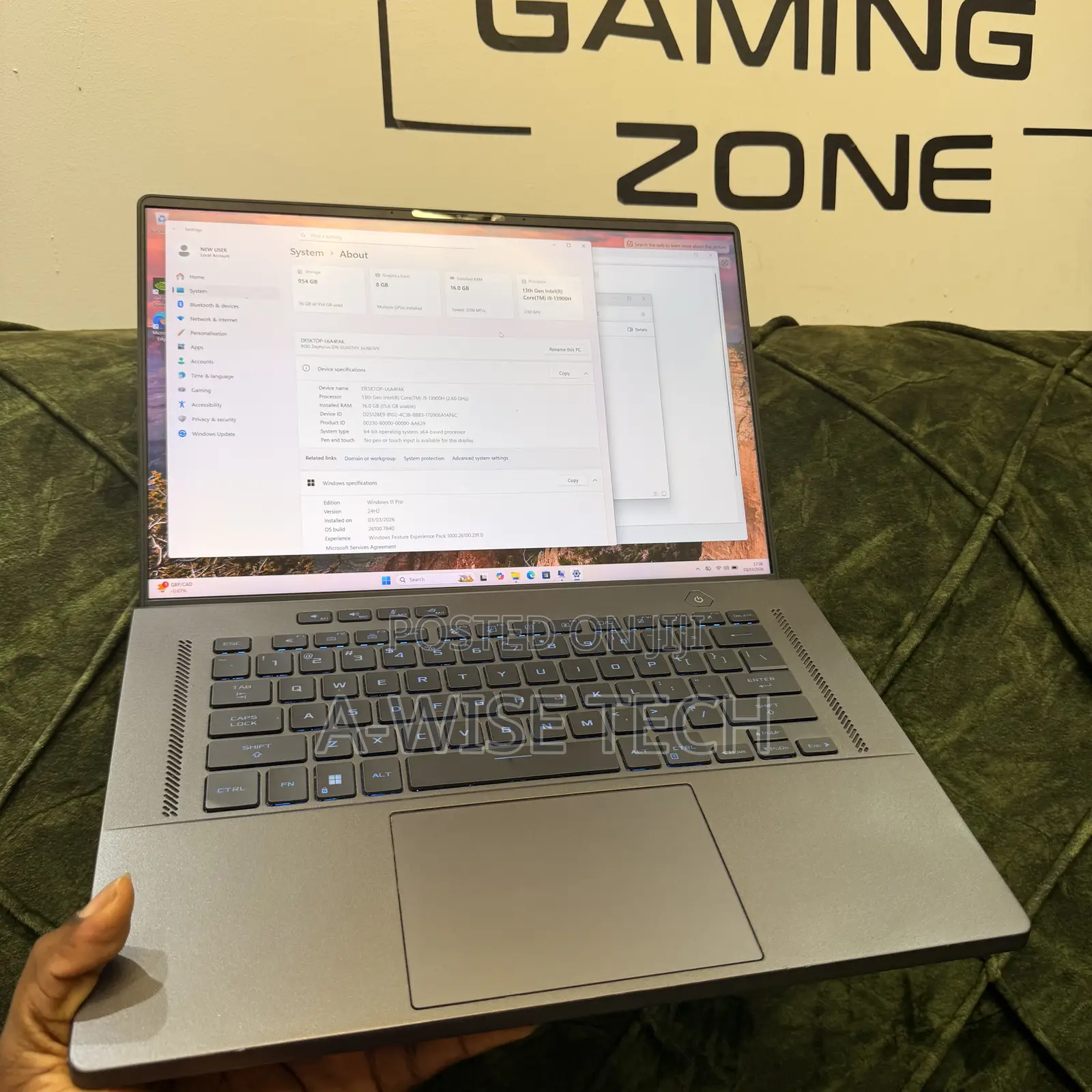 Laptop Asus ROG Zephyrus G16 16GB Intel Core i9 SSD 1T