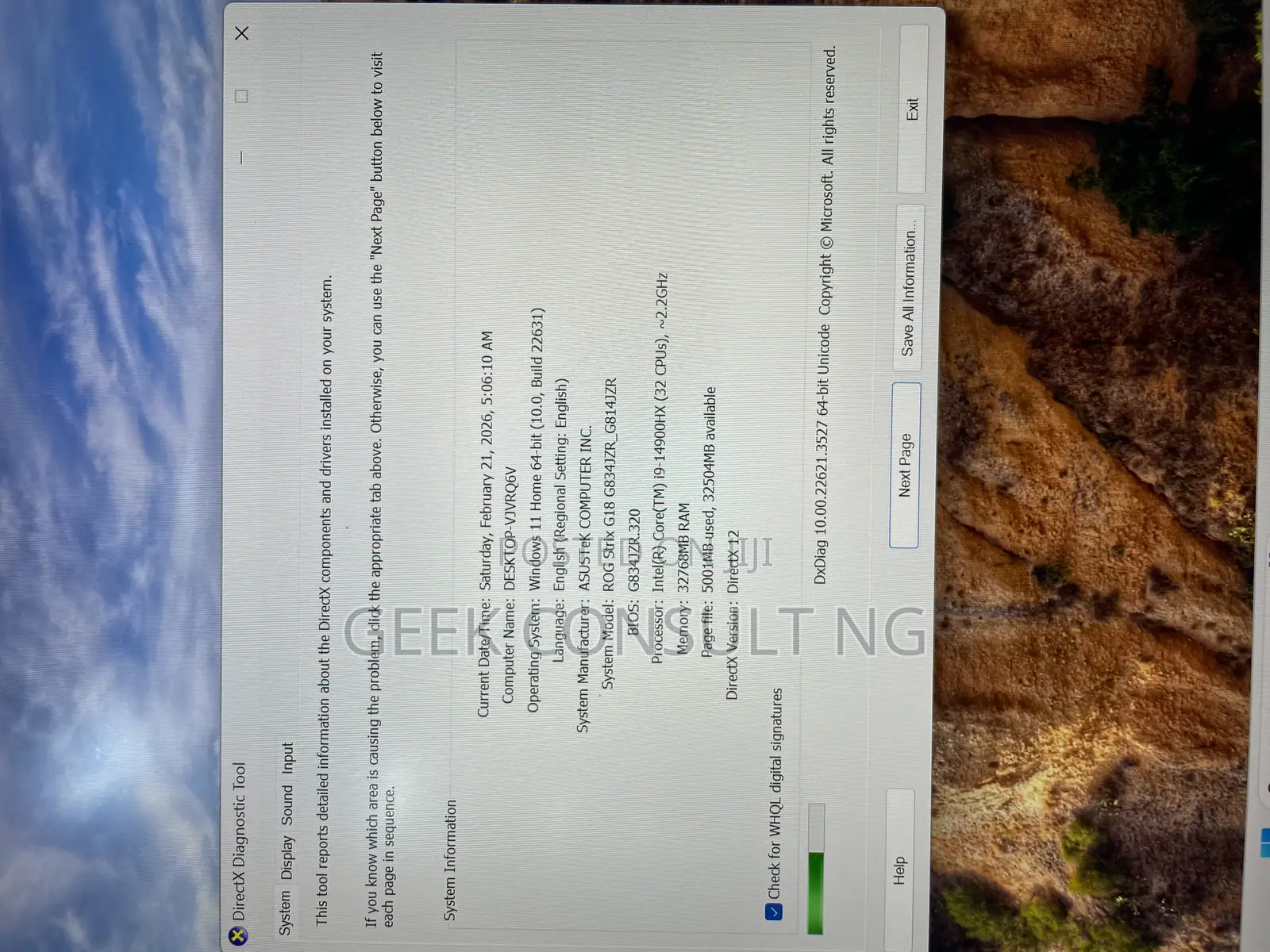 Laptop Asus ROG Strix G17 32GB Intel Core i9 SSD 2T