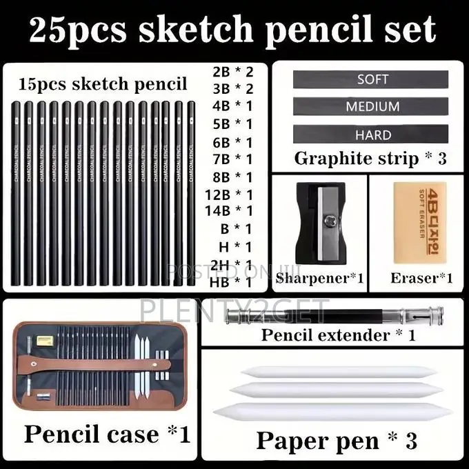Professional Sketching Pencil Set, Portable Outdoor Art Painting Tool
