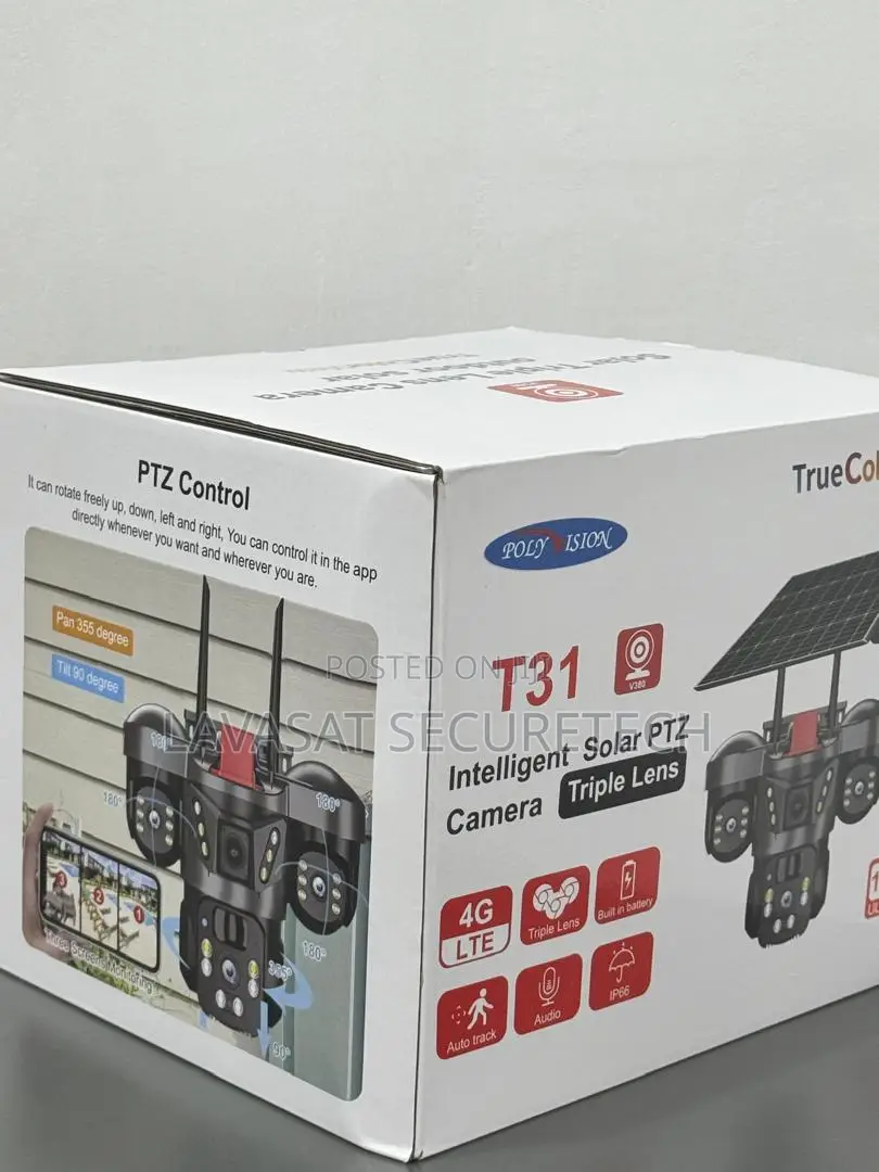 Solar Triple Lens Camera – Poly Vision T31 V380 Solar PTZ (4g Lte)