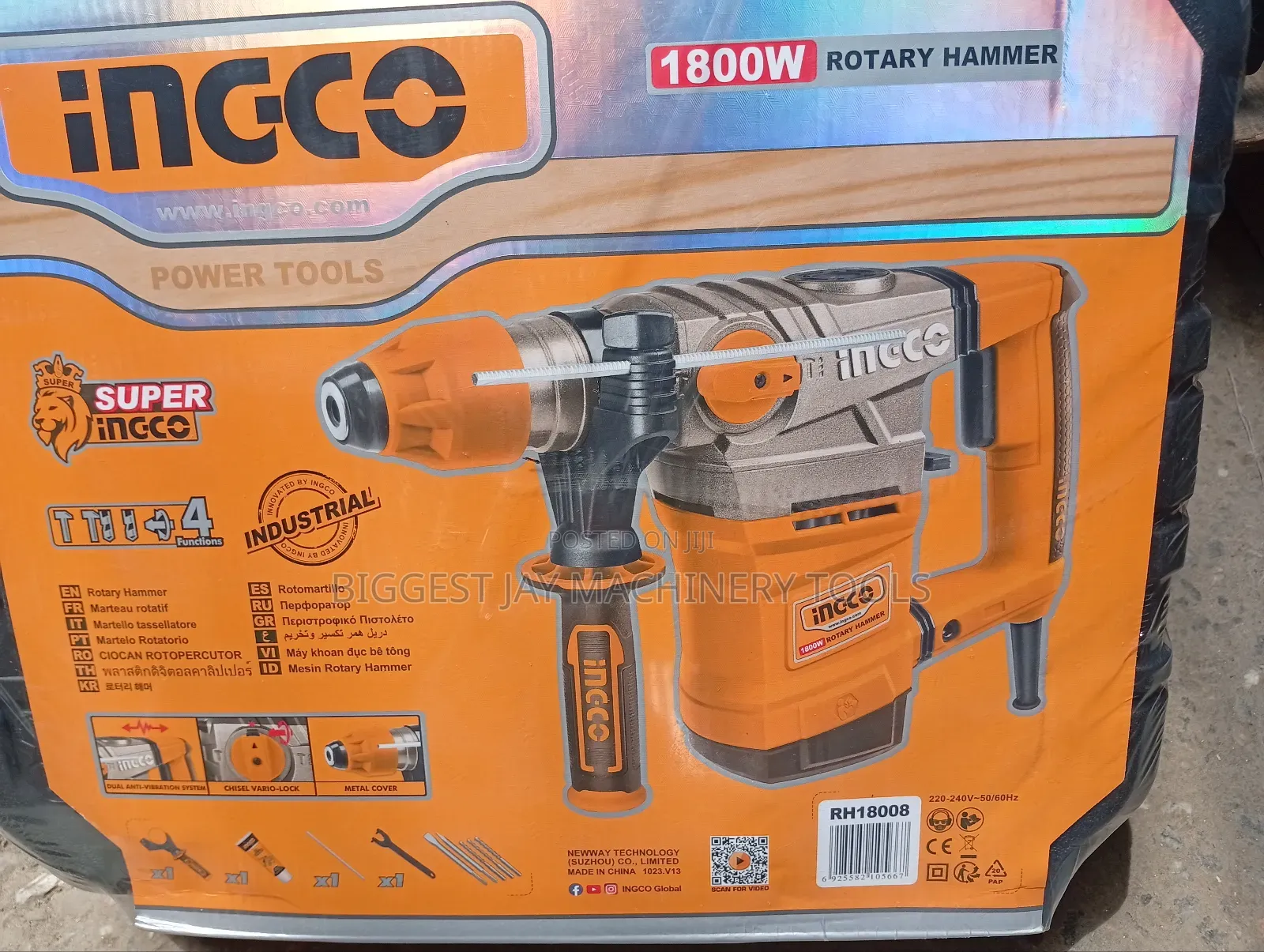 Rotary Hammer Drill 36mm 1800w Ingco