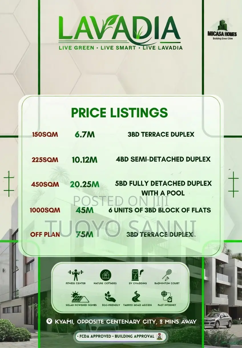 1000sqm 6 Units for 3 Bedroom Block of Flat