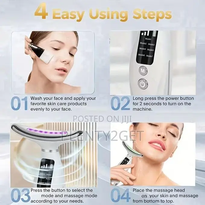 Facial Neck Massager, 7 Modes, Rechargeable Usb, Home Use Neck and Fac