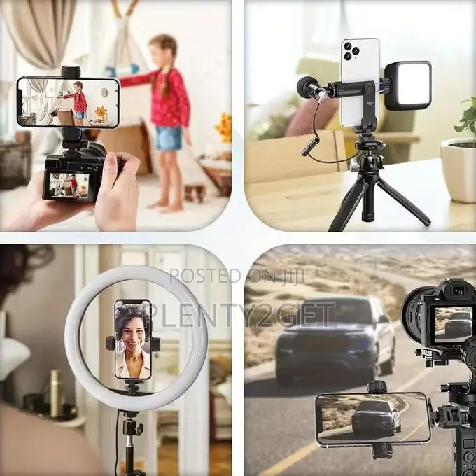 Mobile Phone Holder Mobile Phone Clip With 2 Cold Shoes 360 Degree Rot