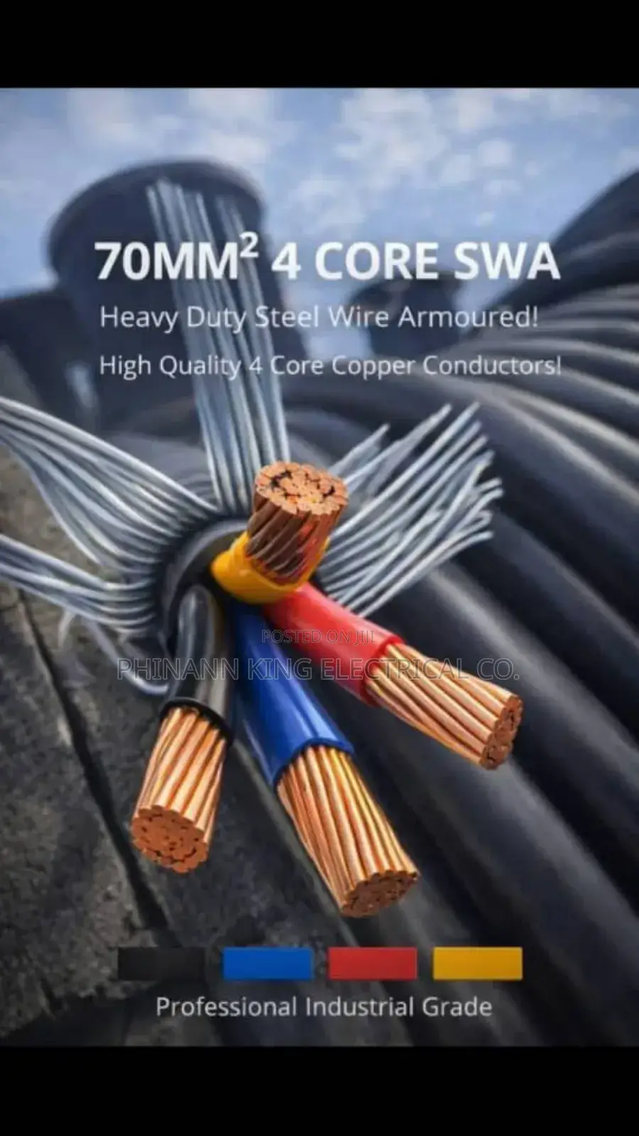 70mm 4core Armored Pure Copper Nigeria