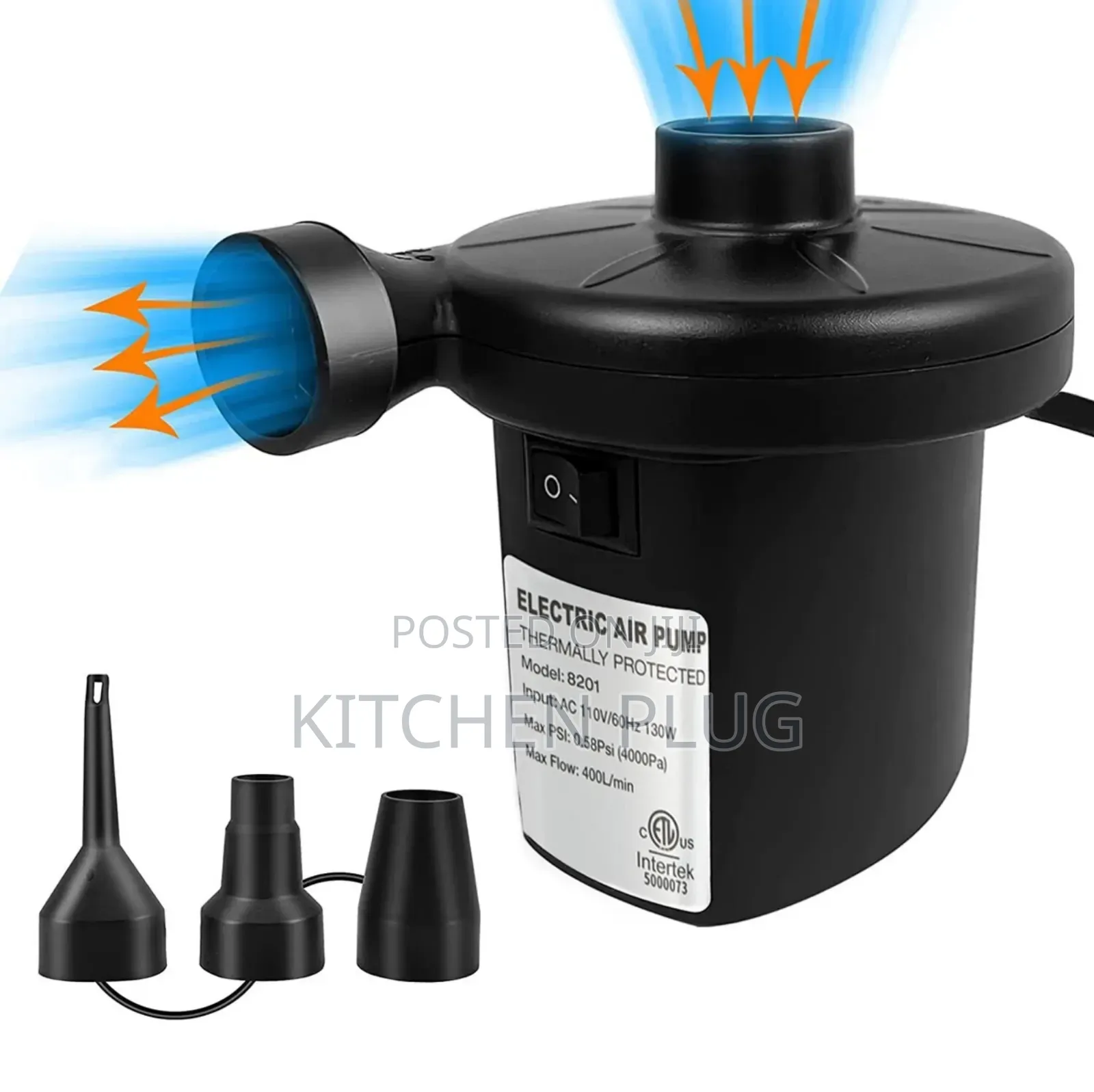 Electric Air Pump Designed for Inflating and Deflating Various Items