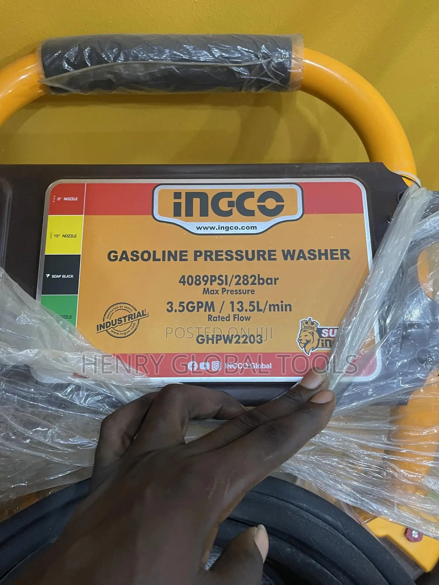 8.5hp Ingco Gasoline High Pressure Washer