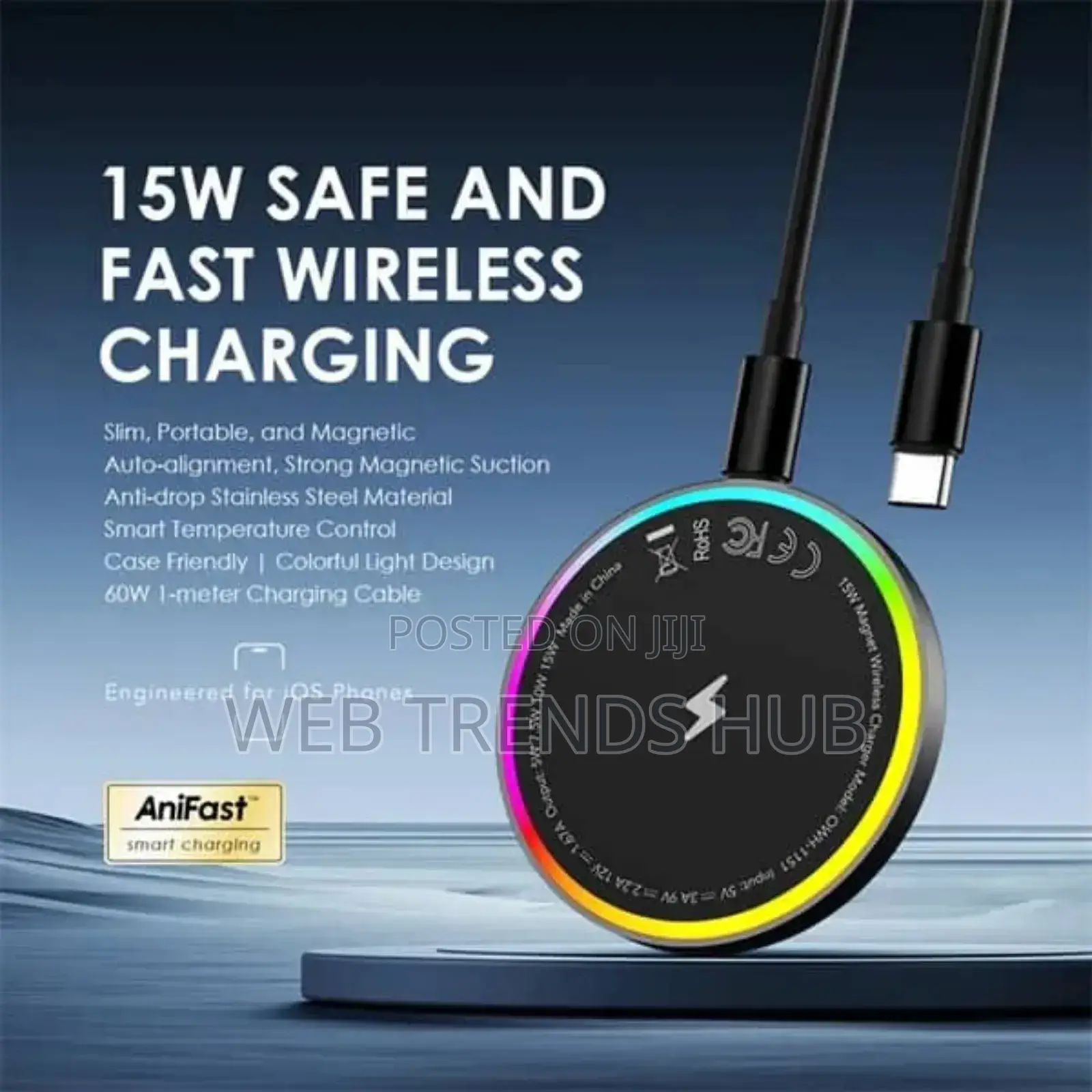 Oraimo Powerdock 15w Magnetic Wireless Charger (Owh-1151)