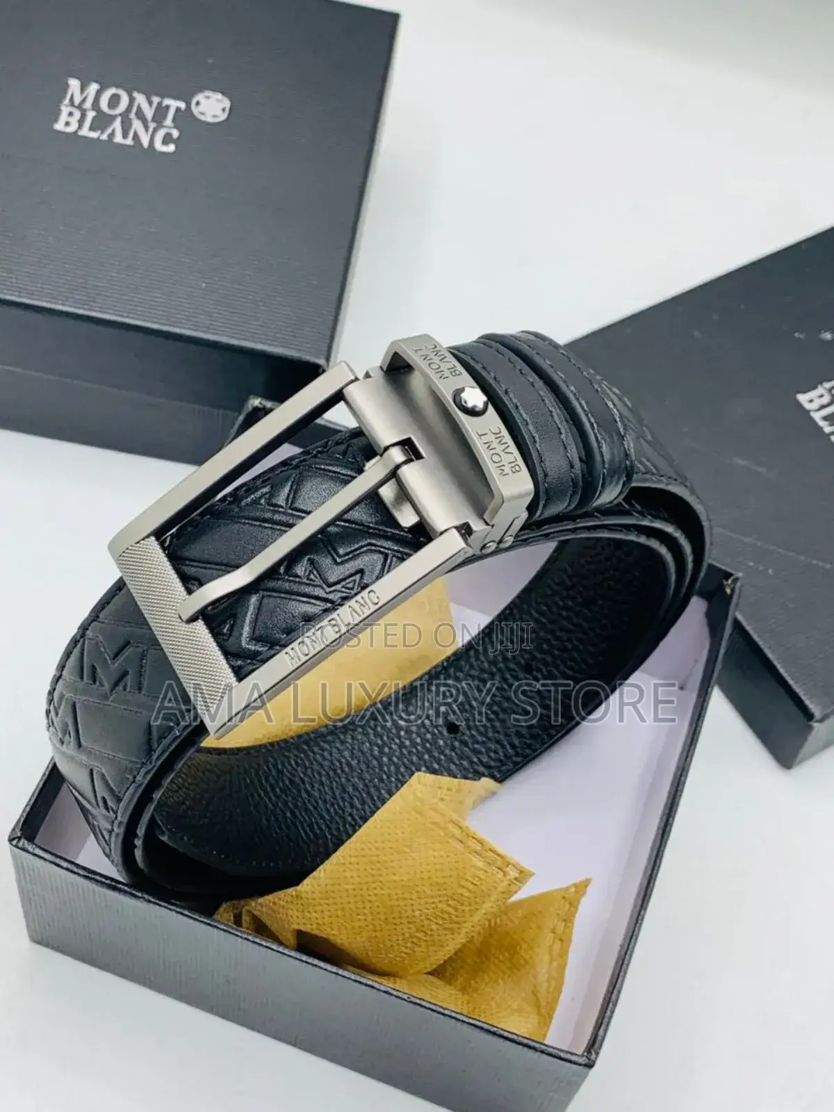 Mont Blanc/ Prada Leather Men's Belt