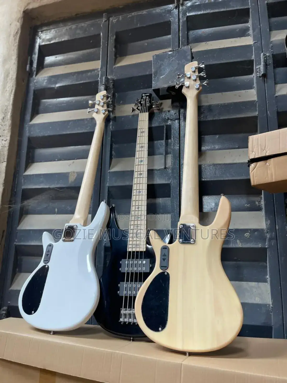 White Black and Wood Colour Ibanez Active Bass Guitar Five String
