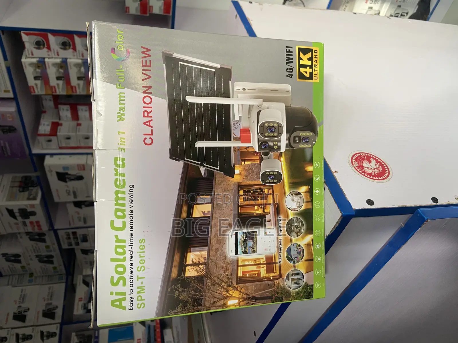 V380 Triple Lens Solar PTZ Camera With Detection Alarm 12mp