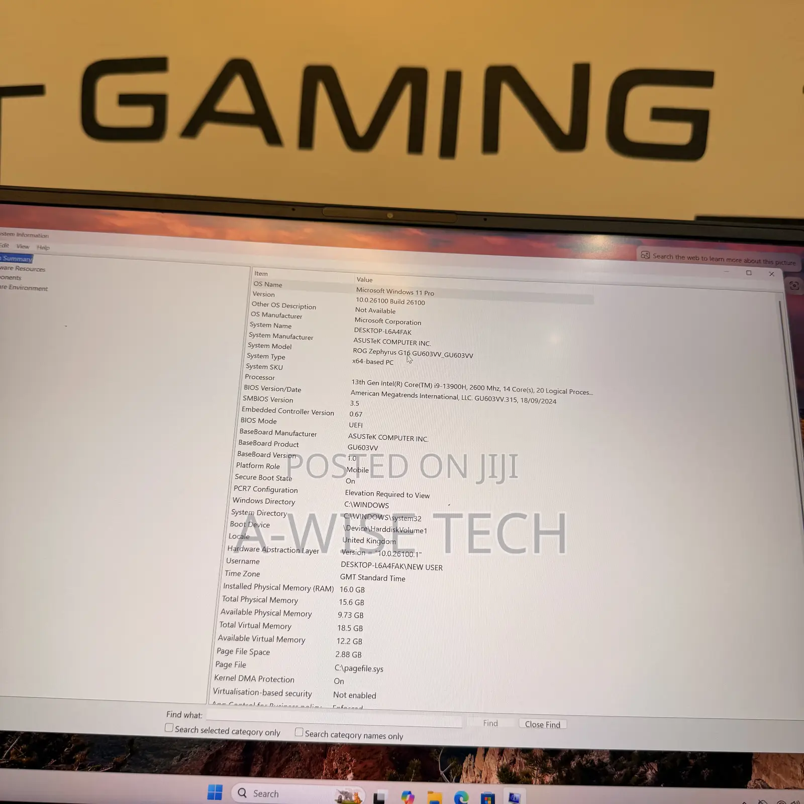 Laptop Asus ROG Zephyrus G16 16GB Intel Core i9 SSD 1T
