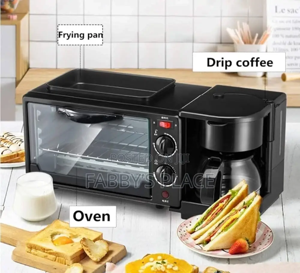 3-in-1 Breakfast Maker | Coffee Maker, Toaster Frying Pan