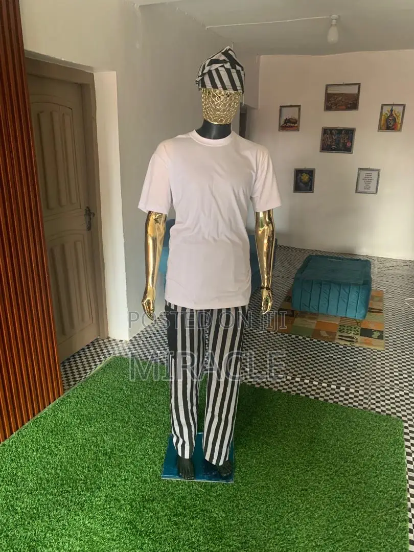 Stylish Asooke Pant and Cap for Men and Women