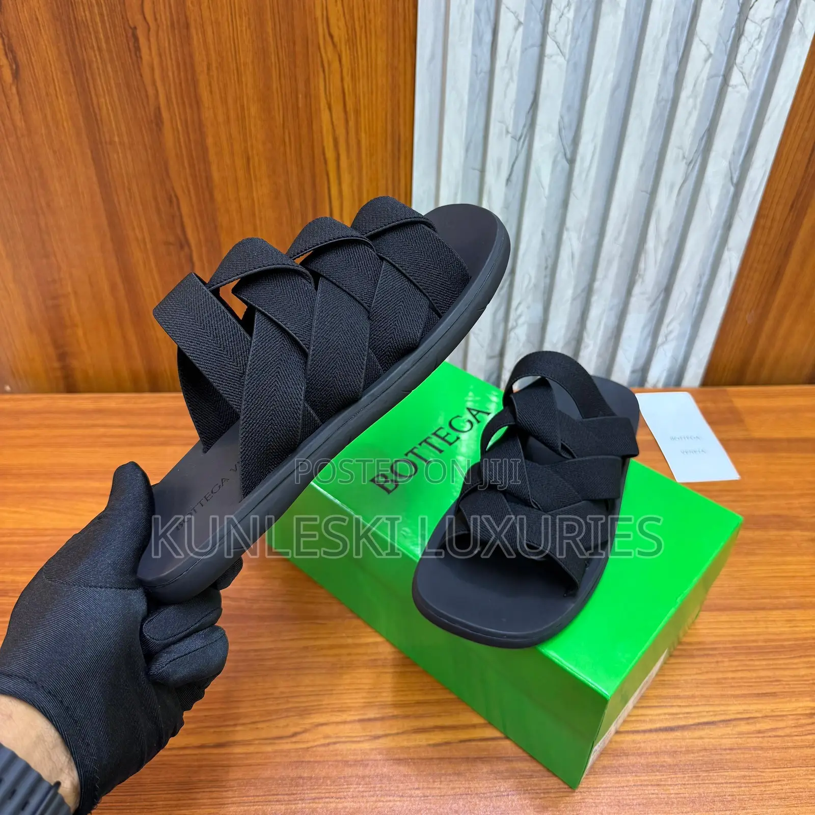 High Quality Bottega Veneta Plat Slides In Intrecciato Elastic