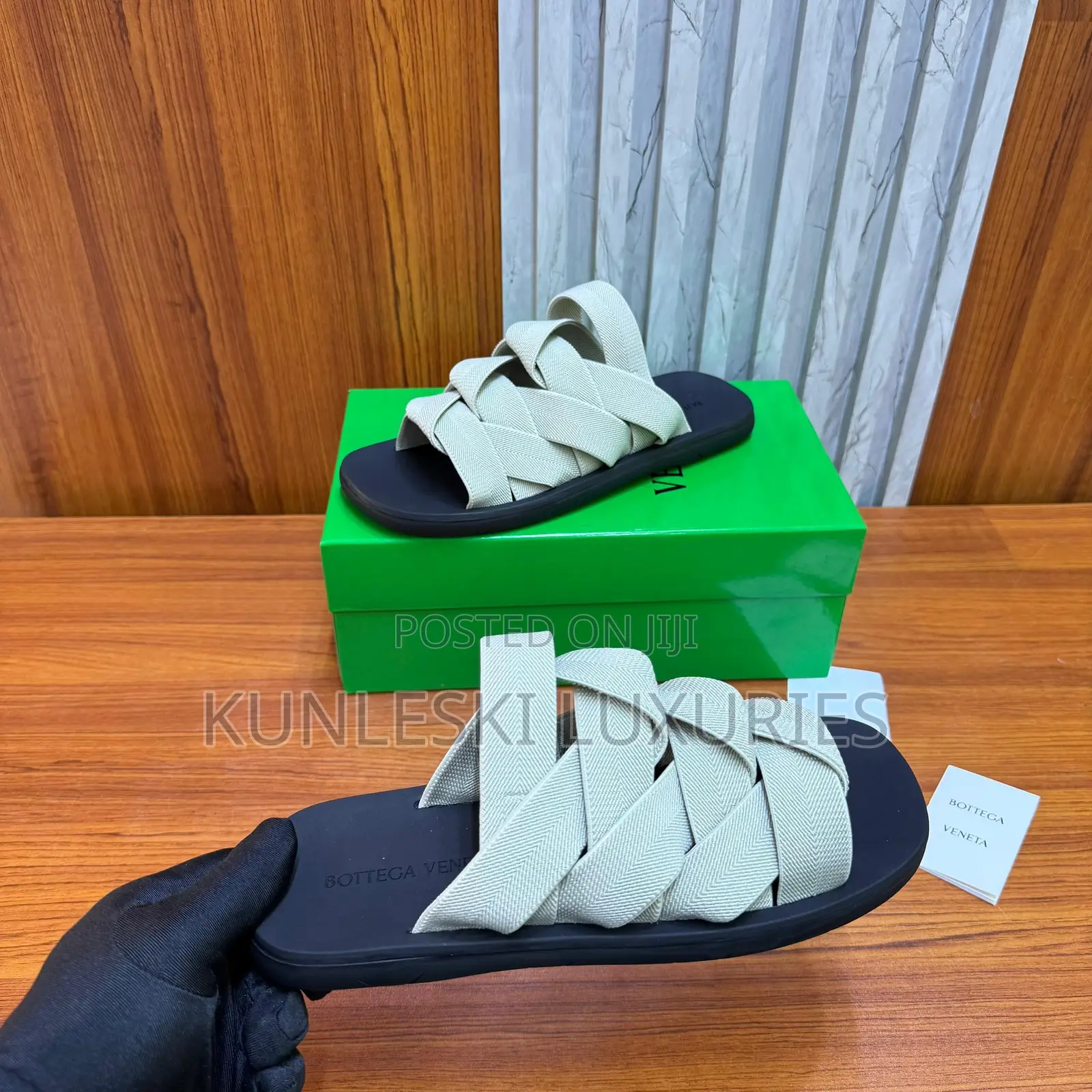 High Quality Bottega Veneta Plat Slides In Intrecciato Elastic