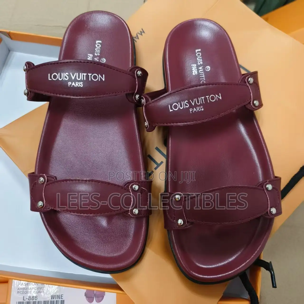 Top Quality Leather Louis Vuitton Slippers