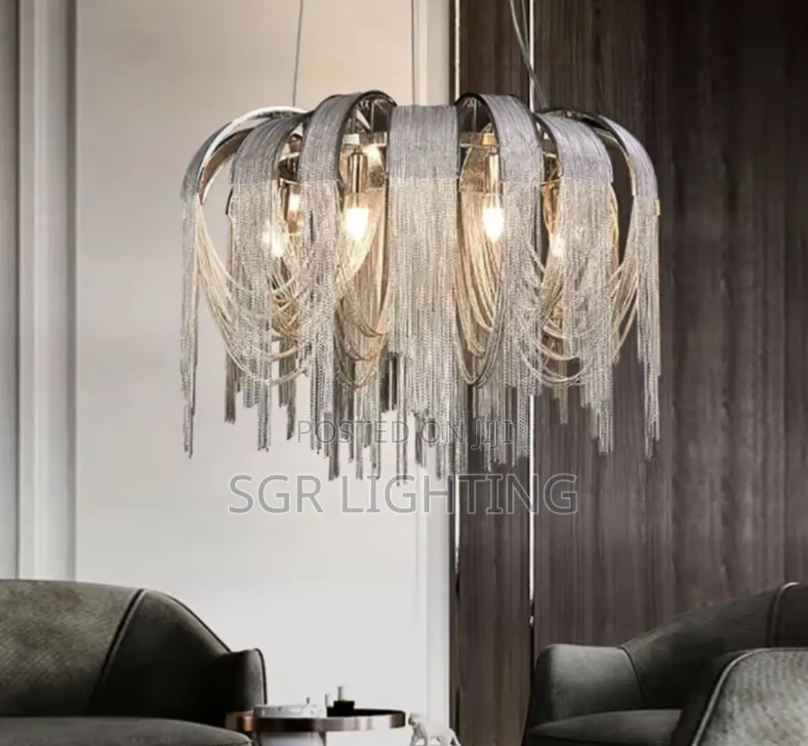 Modern Lustre Chrome Tassel Led Chandelier