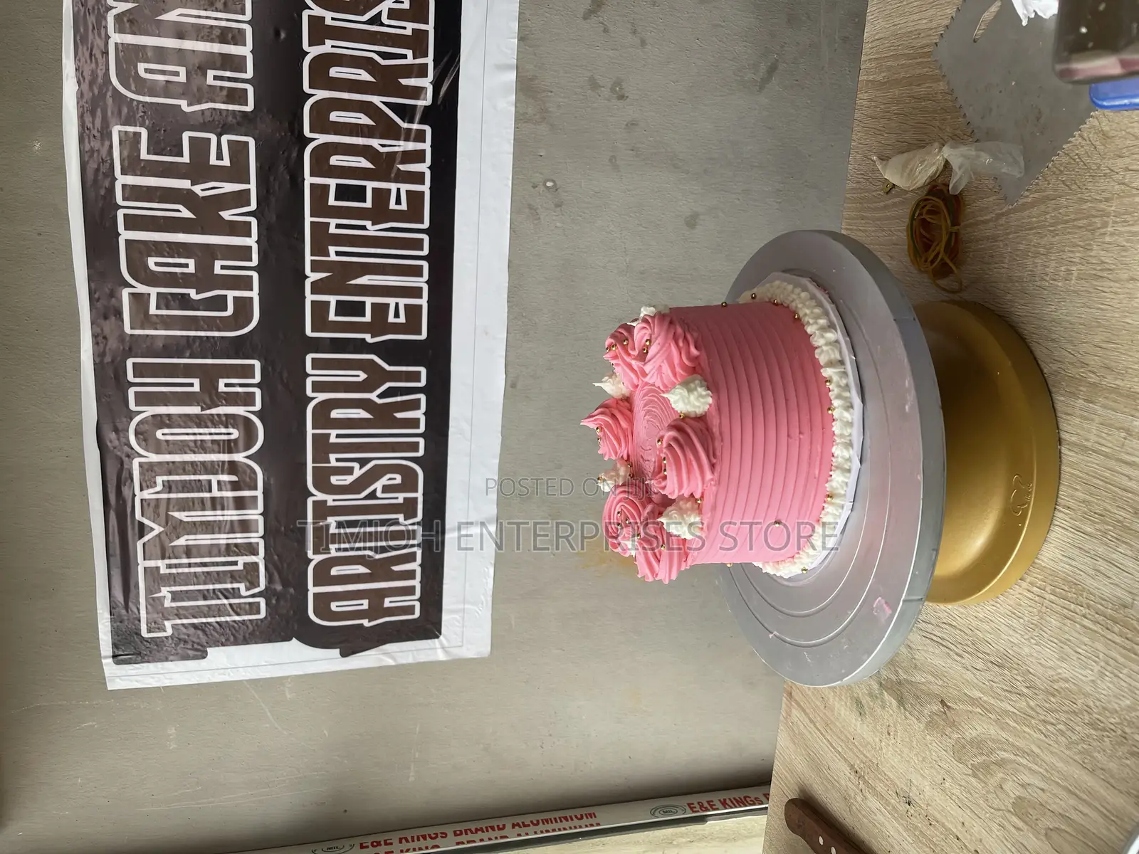 Pink Buttercream Birthday Cake