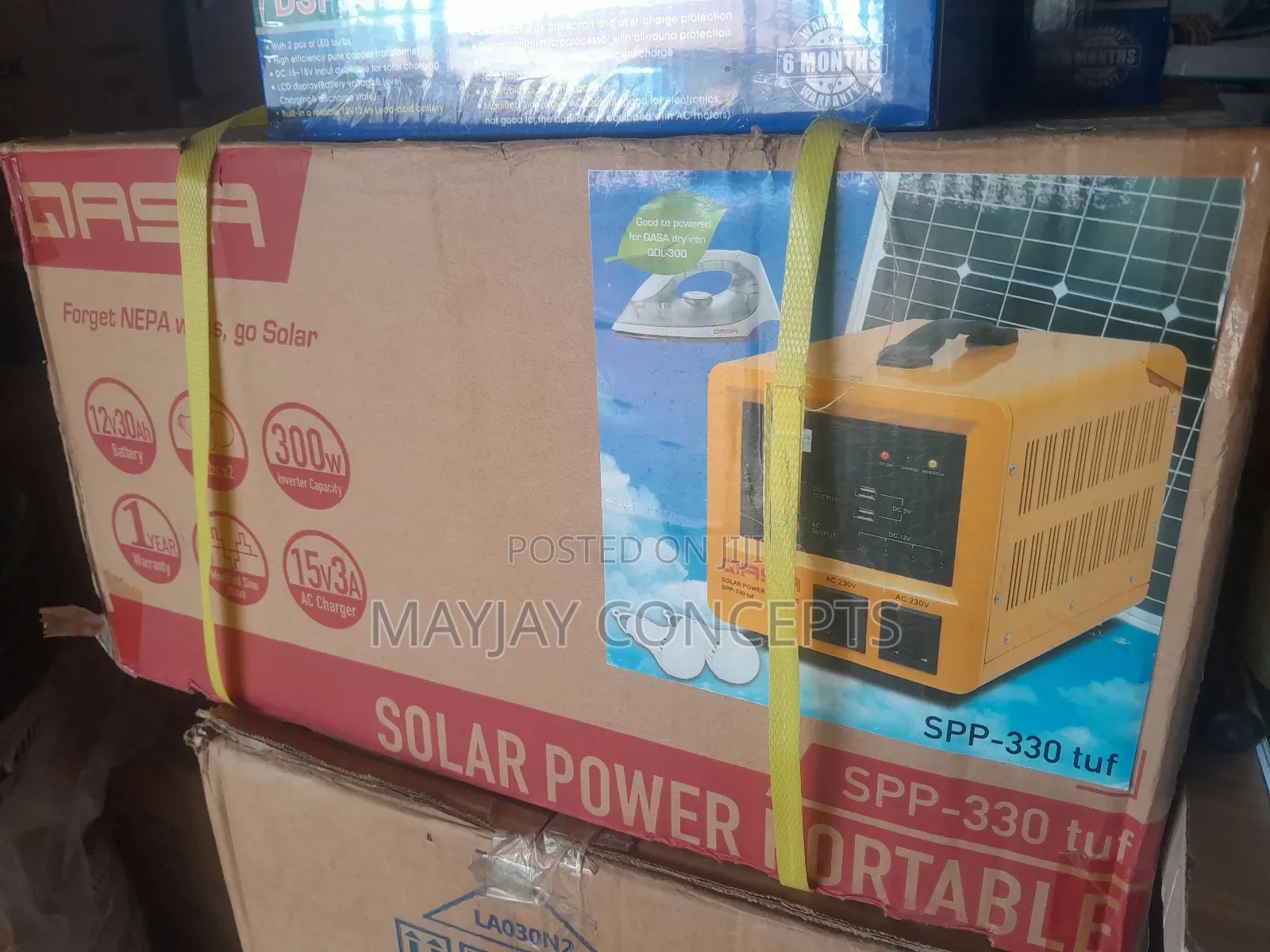 Qasa 300w Solar Generator Portable Inverter-Tv,Laptop,Fans SPP-330 Tuf