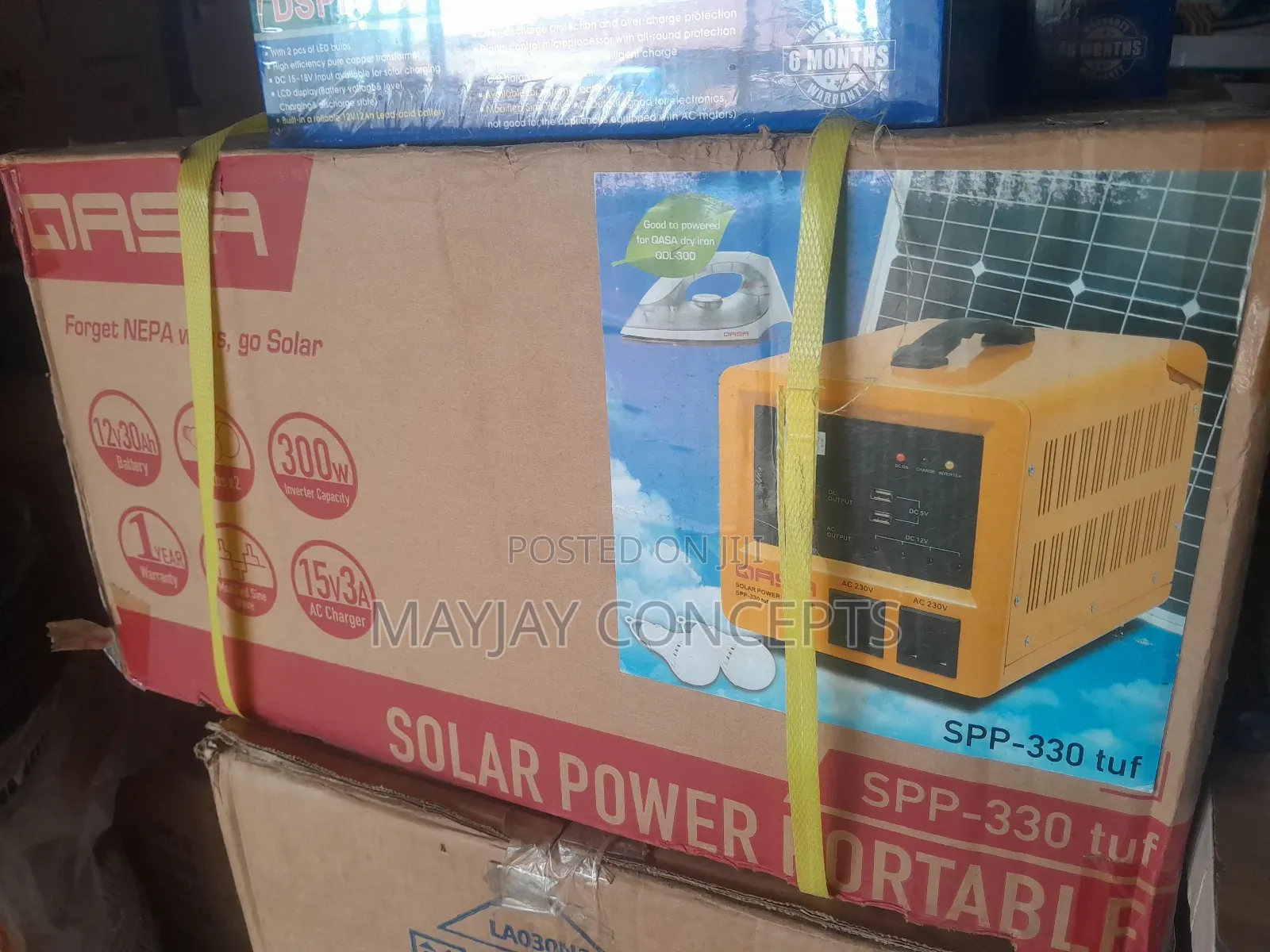 Qasa 300w Solar Generator Portable Inverter-Tv,Laptop,Fans SPP-330 Tuf