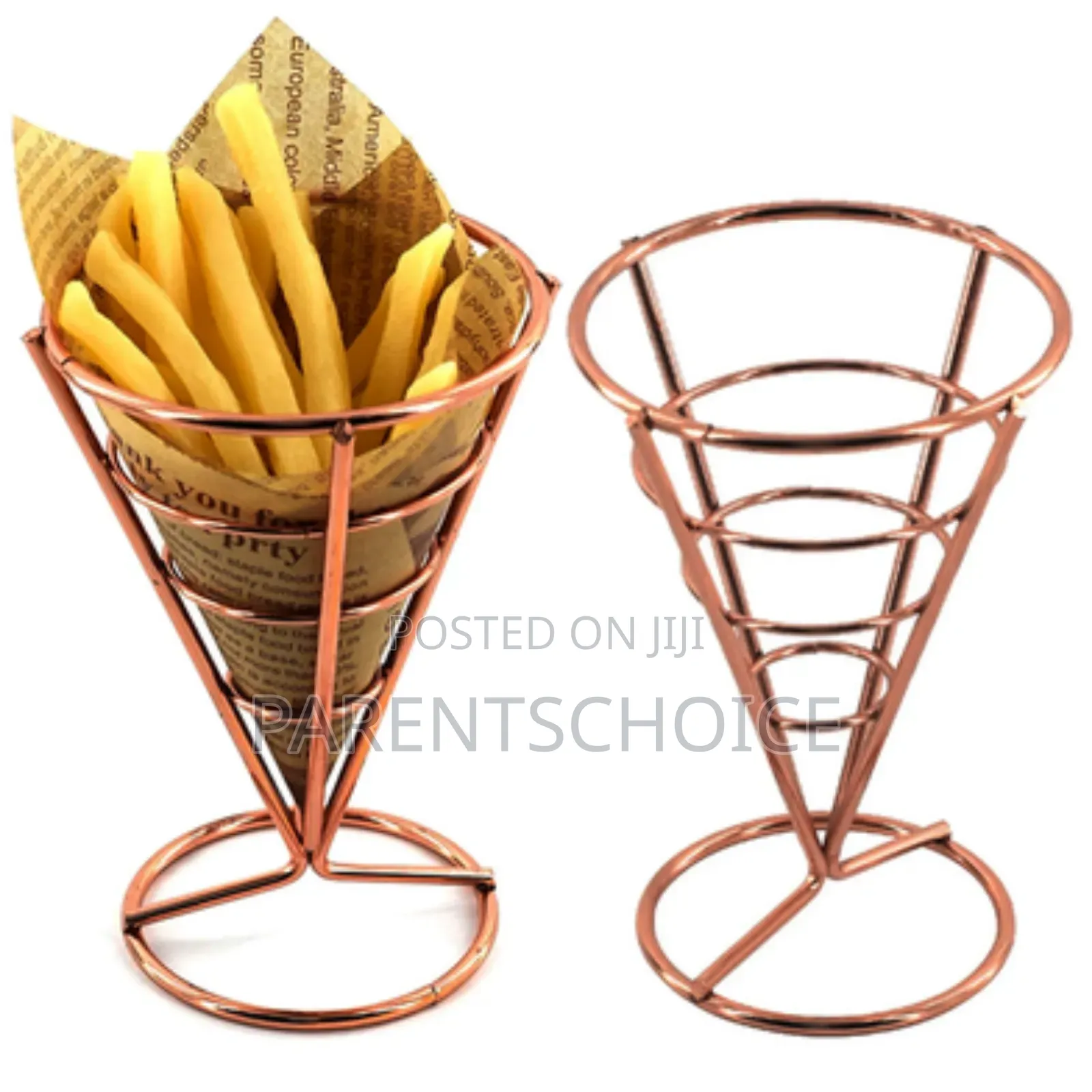 Stainless Steel French Fry Stand Cone Basket Holder