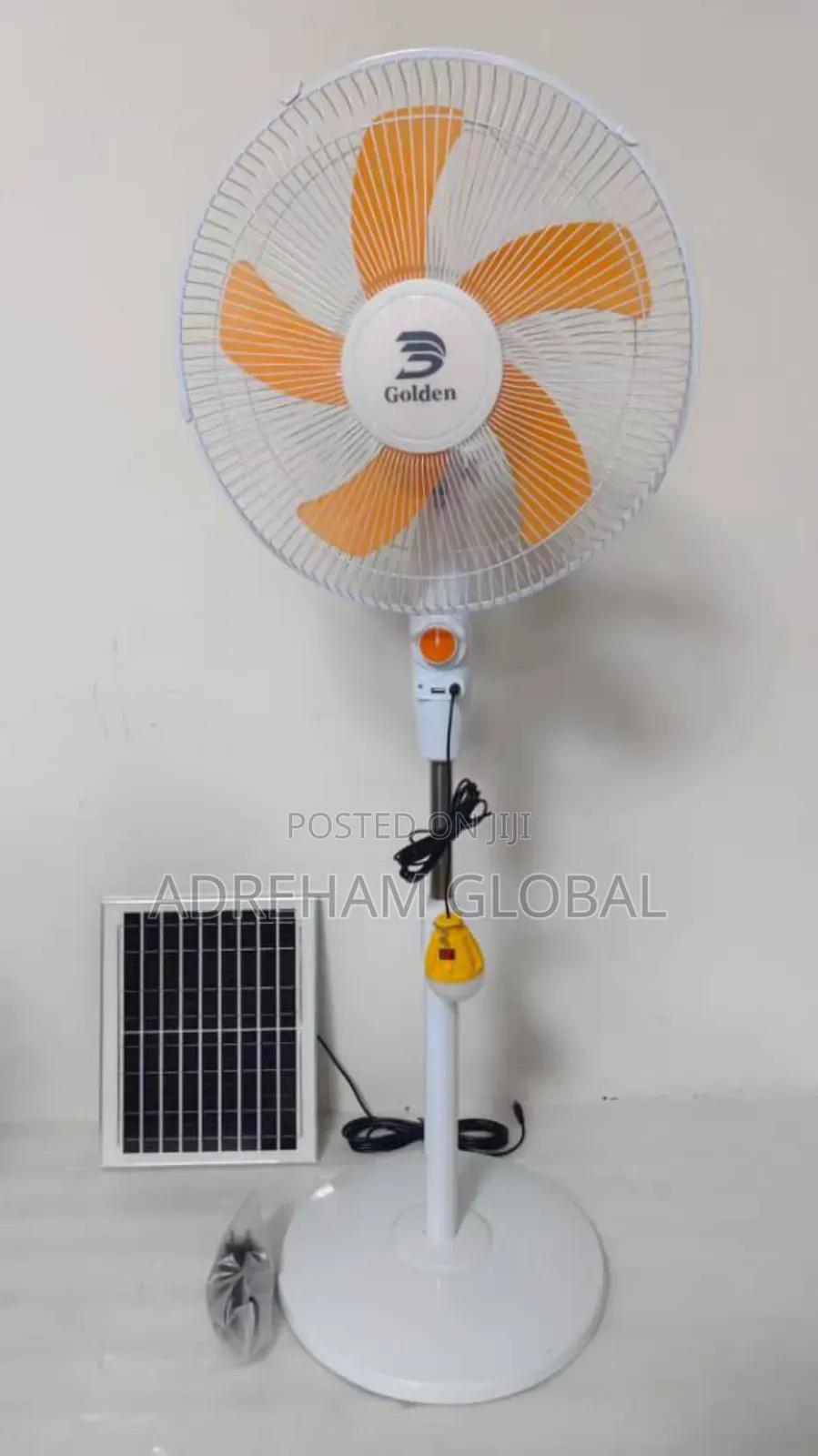 Golden Solar/ Rechargeable Fan 
Available in Black Colour
