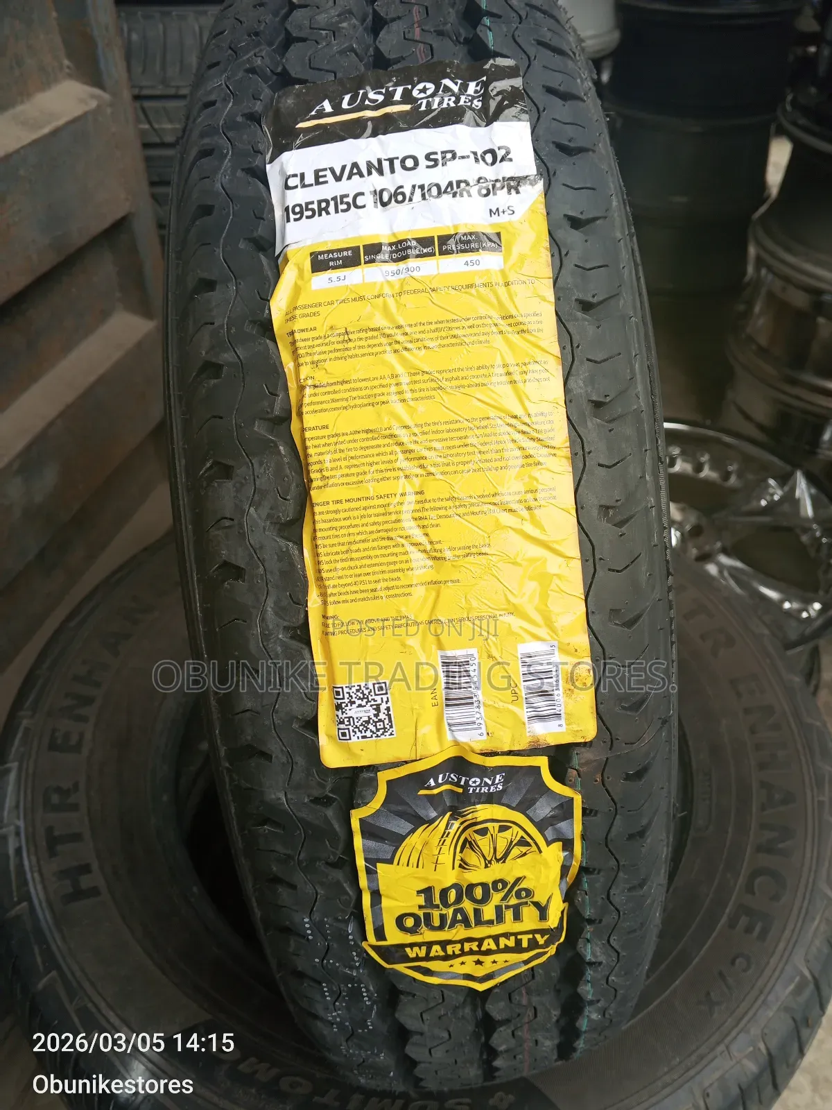 195r15c Austone Tyre