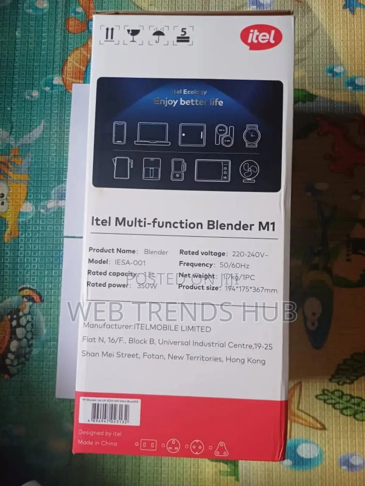 Itel M1 1.5l 2in1 Electric Blender Grinder - Brand New