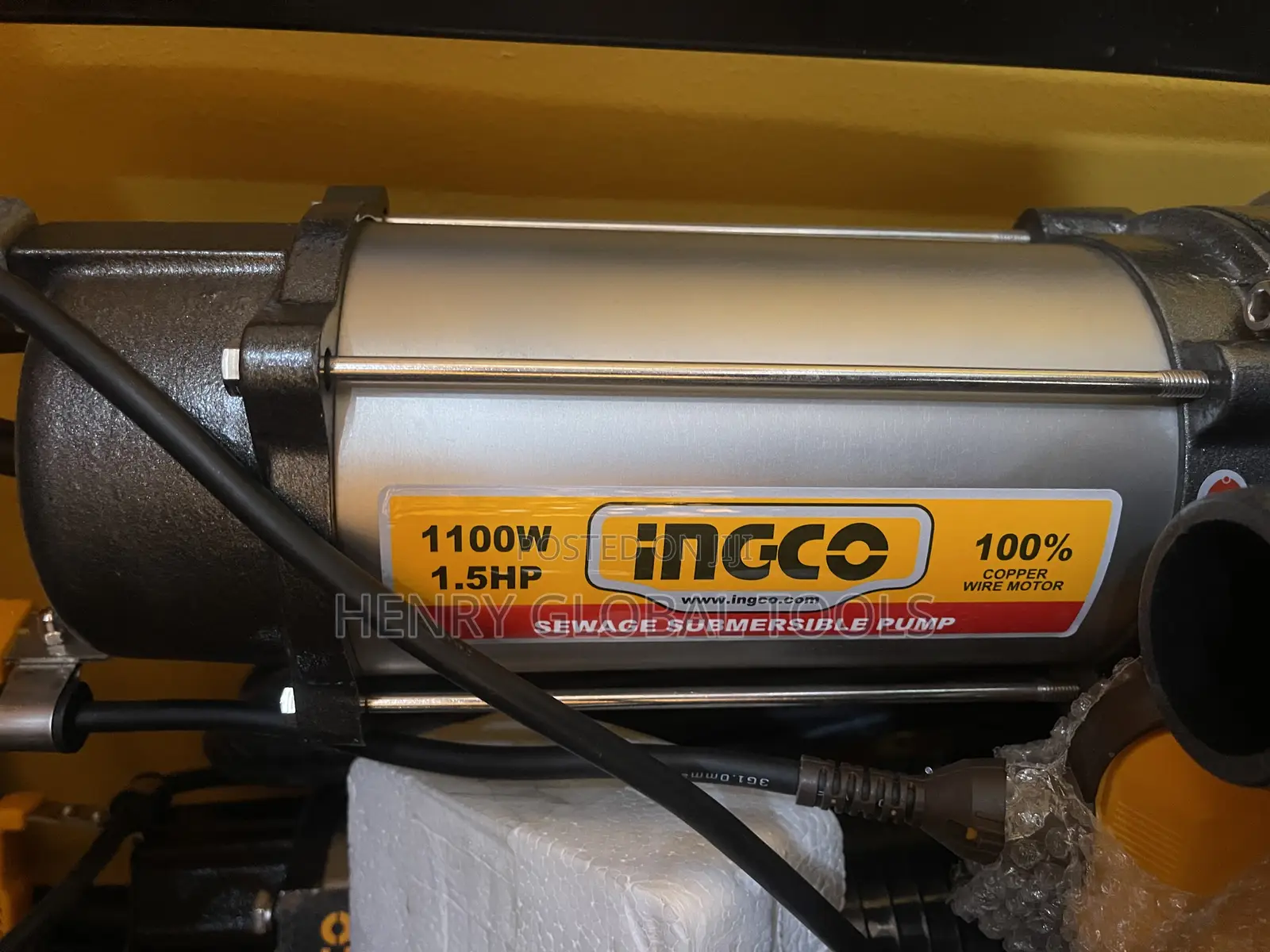1100w 1.5hp Ingco Sewage Submissive Water Pump