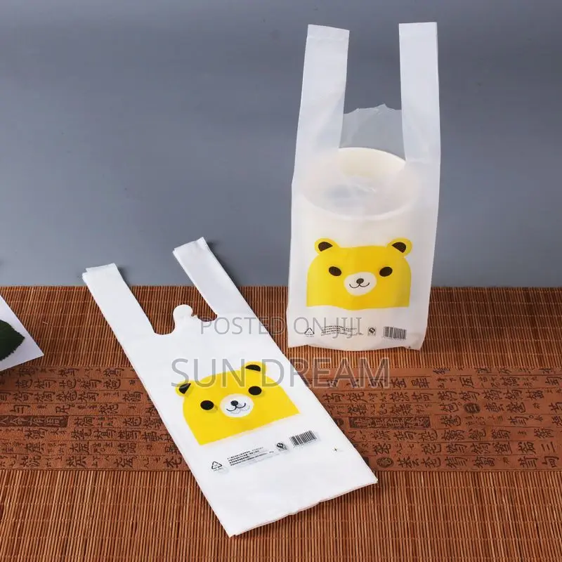 100 Pieces Milk Tea Nylon Smoothie Nylon Juice Plastic Bag