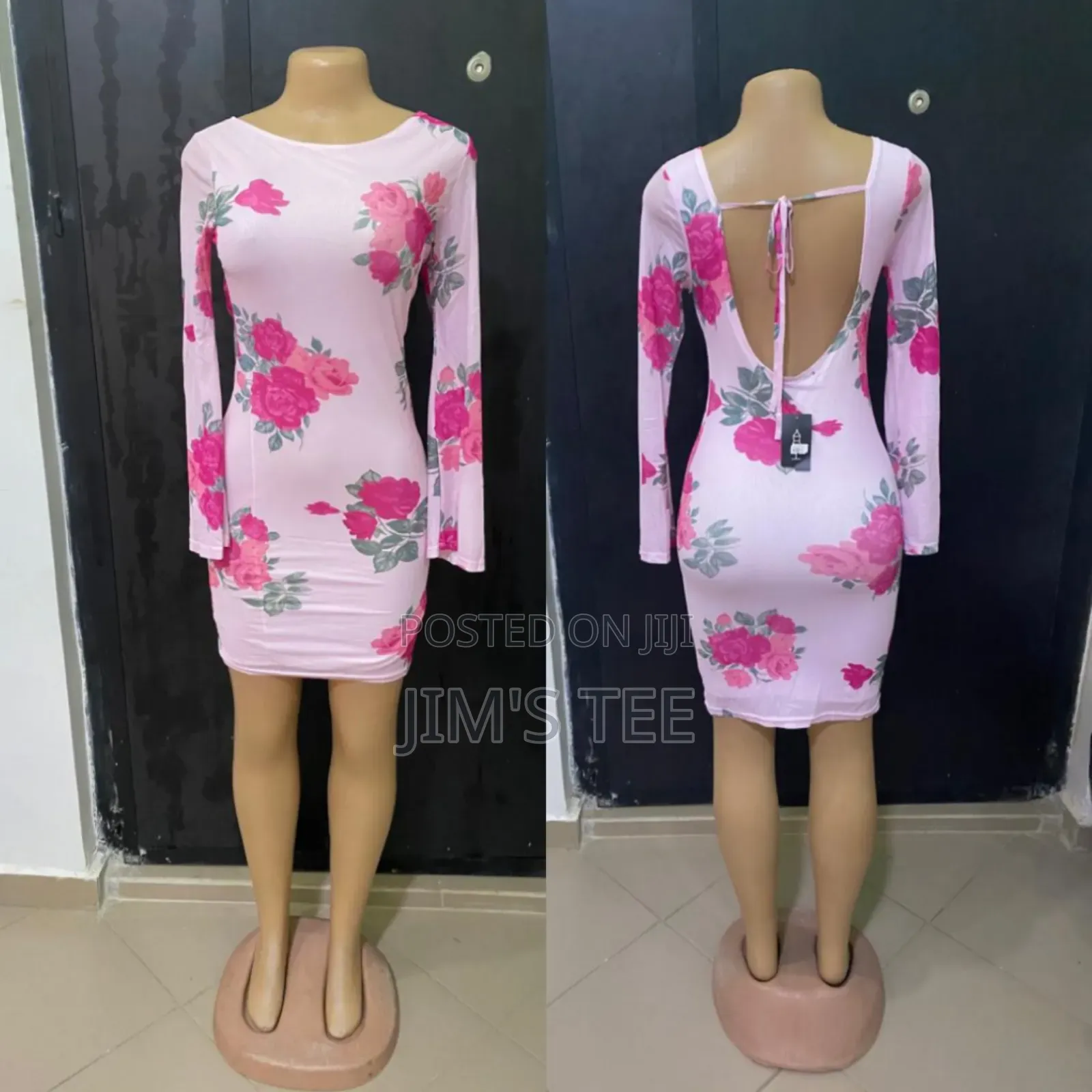 Pink Flower Mesh Gown