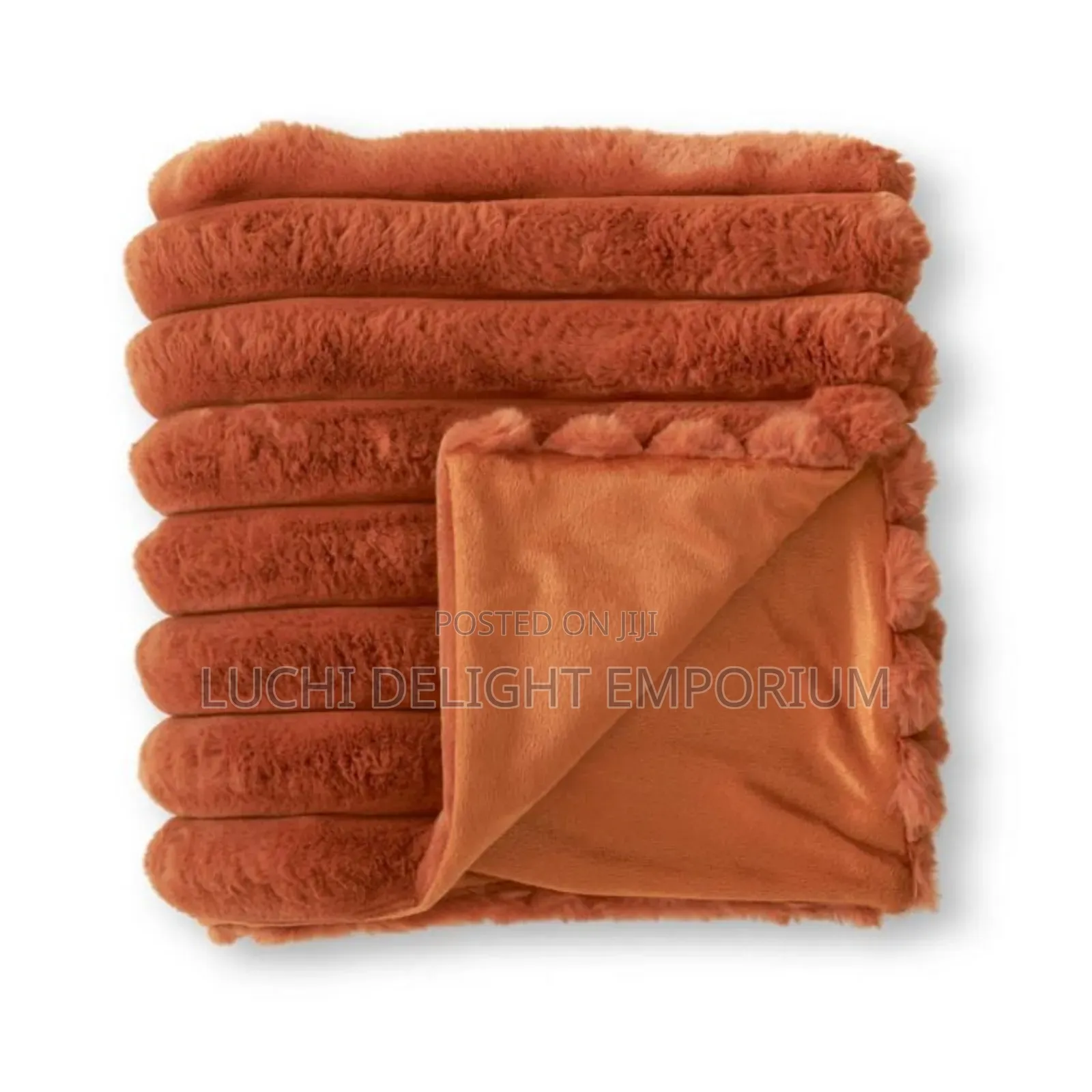 Burnt Orange Rabbit Fur Duvet Complete Set-(4/6,6/6,6/7,7/7 8/7)