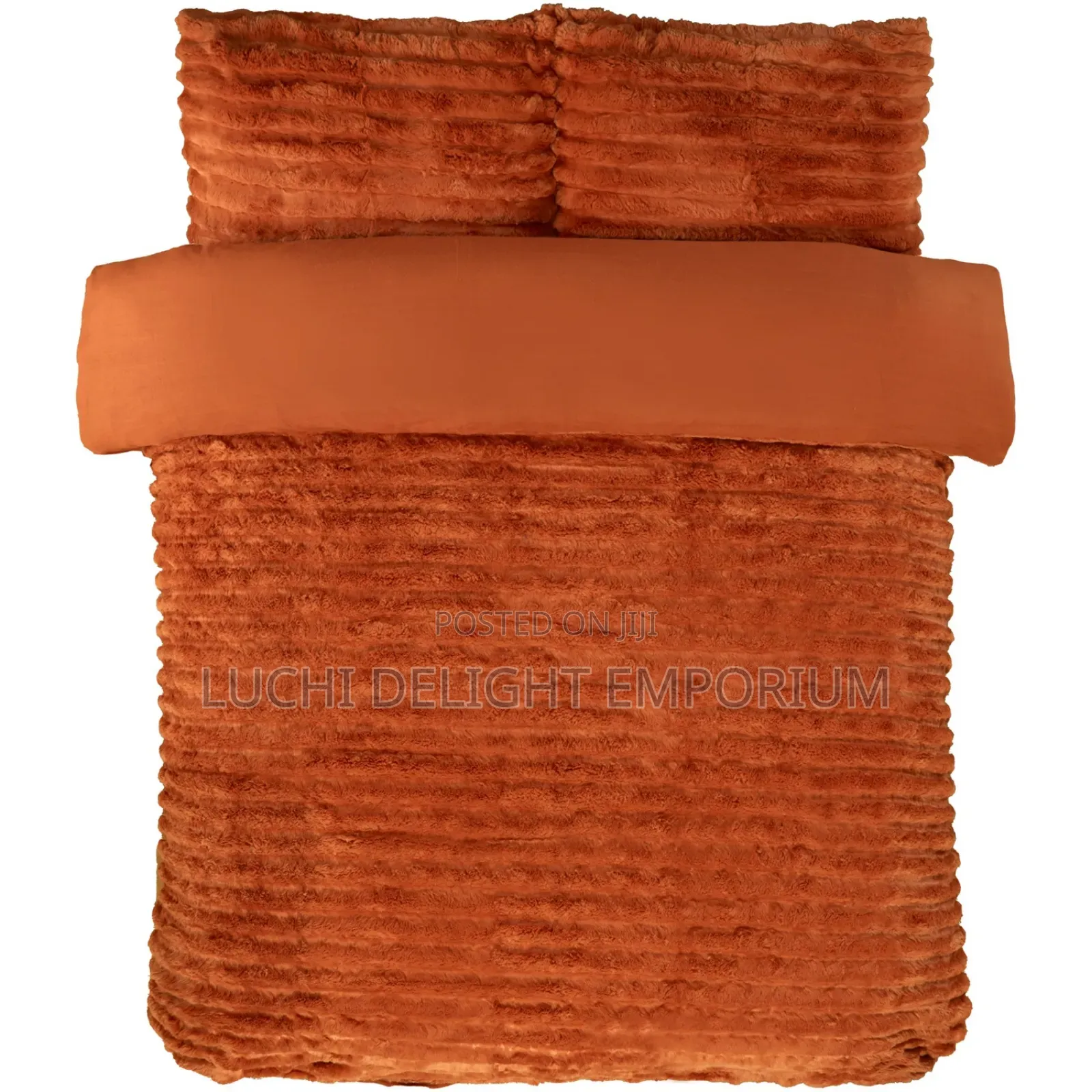 Burnt Orange Rabbit Fur Duvet Complete Set-(4/6,6/6,6/7,7/7 8/7)