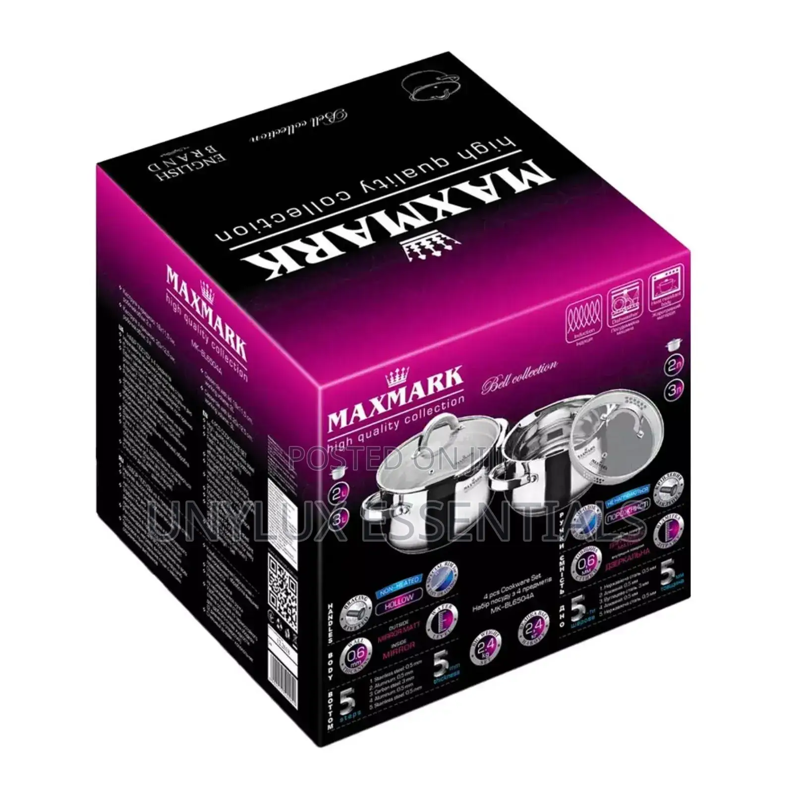 Maxmark Bell Collection Stainless Steel Cookware Set
